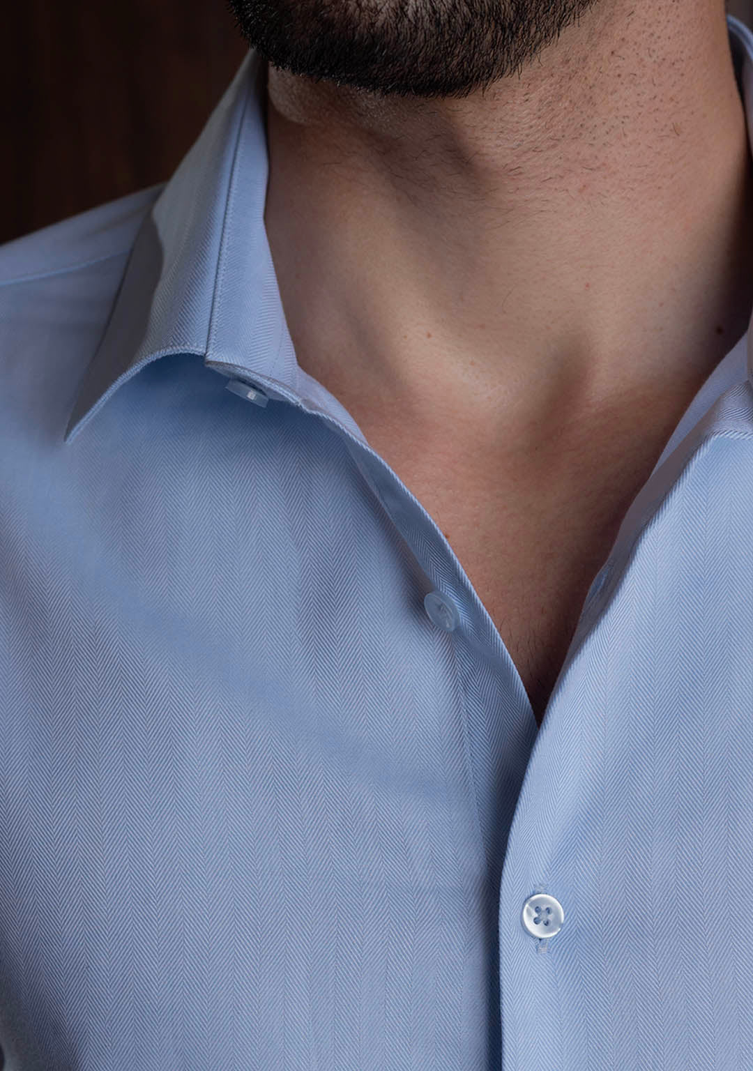 Sky Blue Herringbone