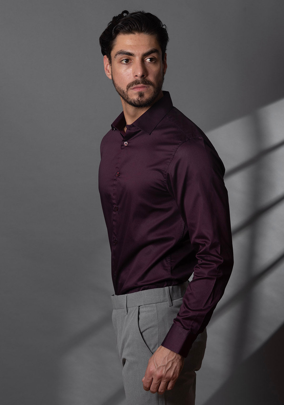 Classic Shirt in Italian Plum
