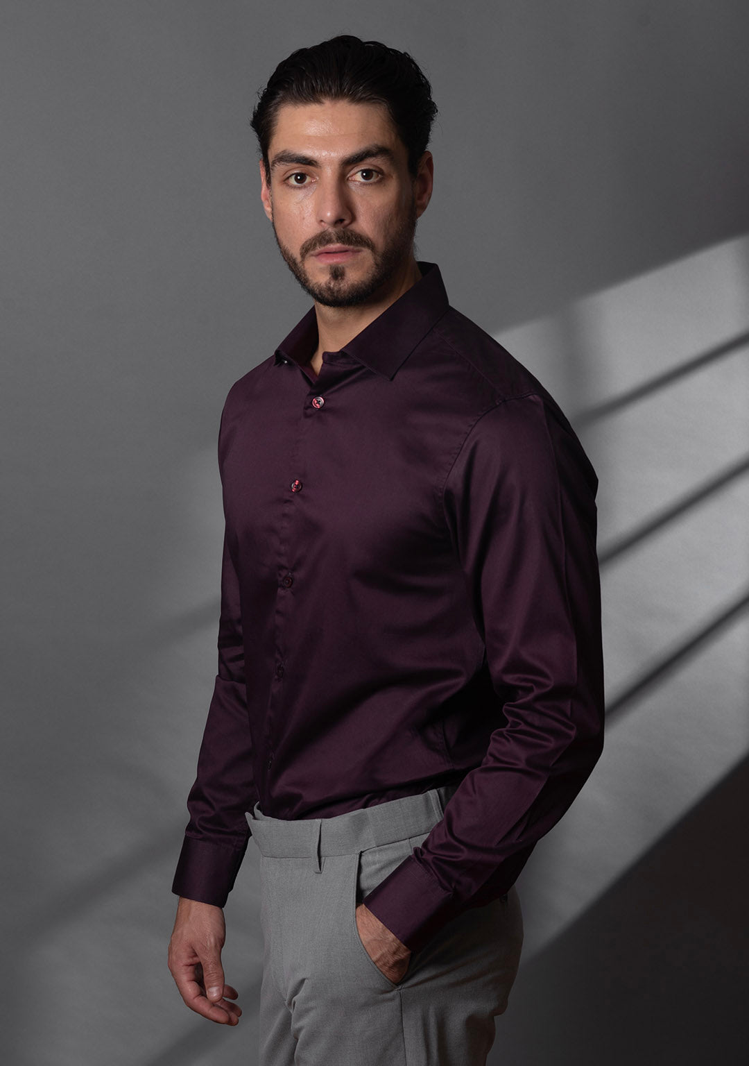 Classic Shirt in Italian Plum