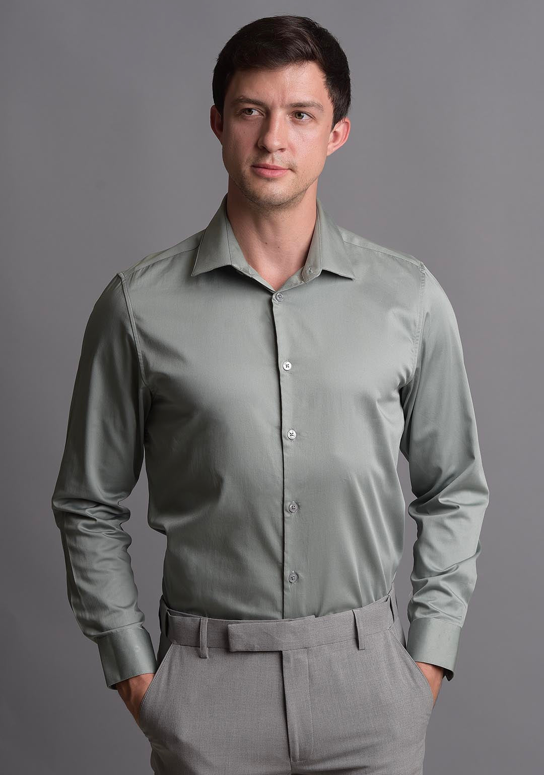 Classic Shirt in Slate Green