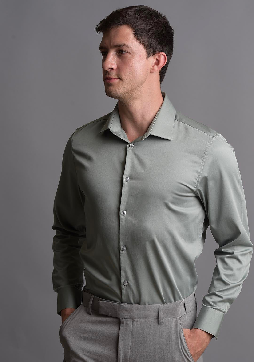 Classic Shirt in Slate Green