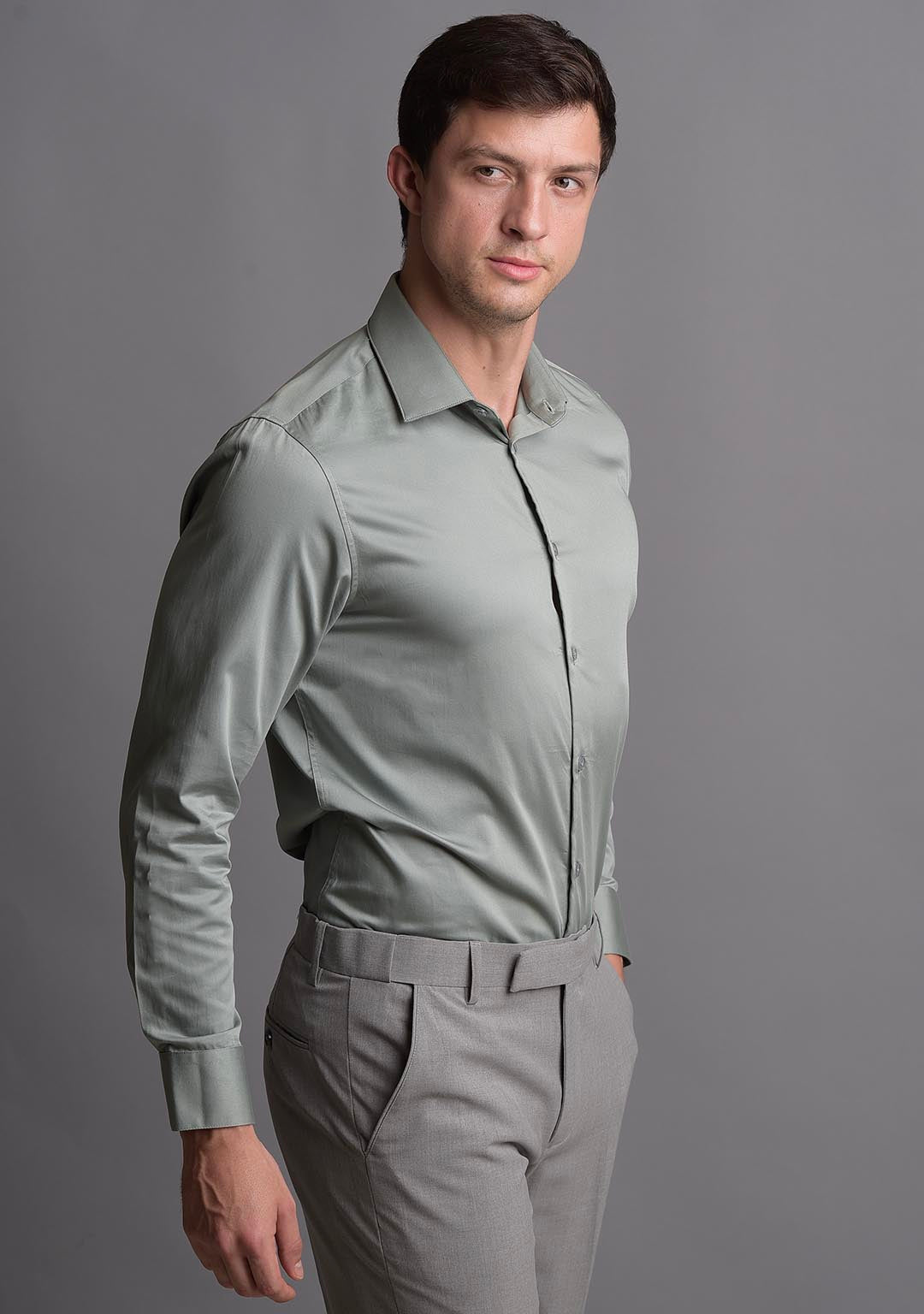 Classic Shirt in Slate Green