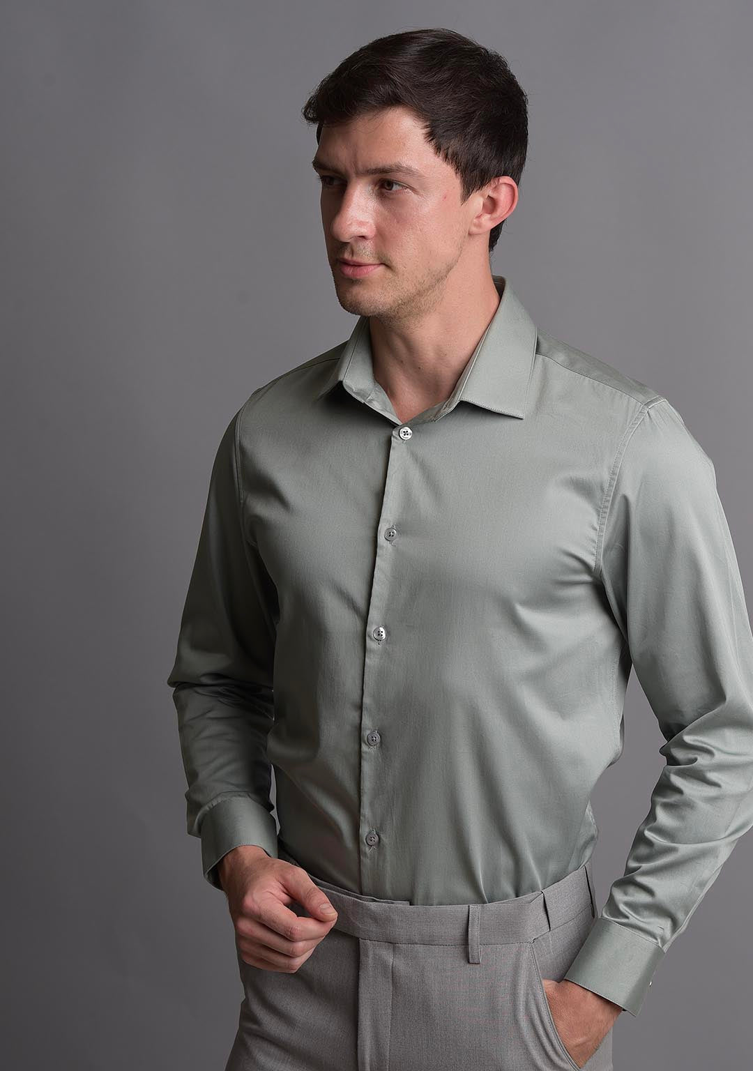 Classic Shirt in Slate Green