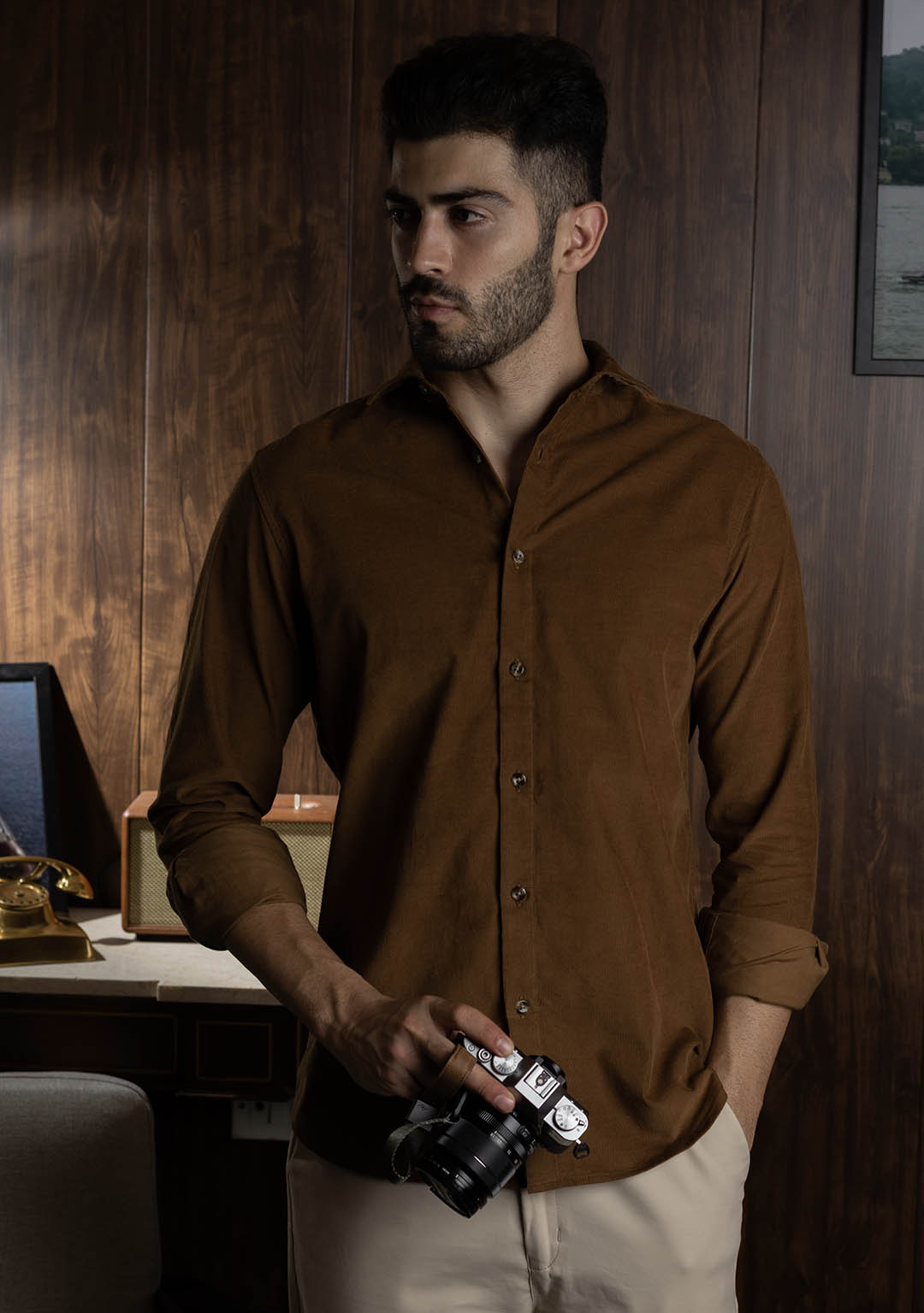 Corduroy Shirt in Chocolate Malt
