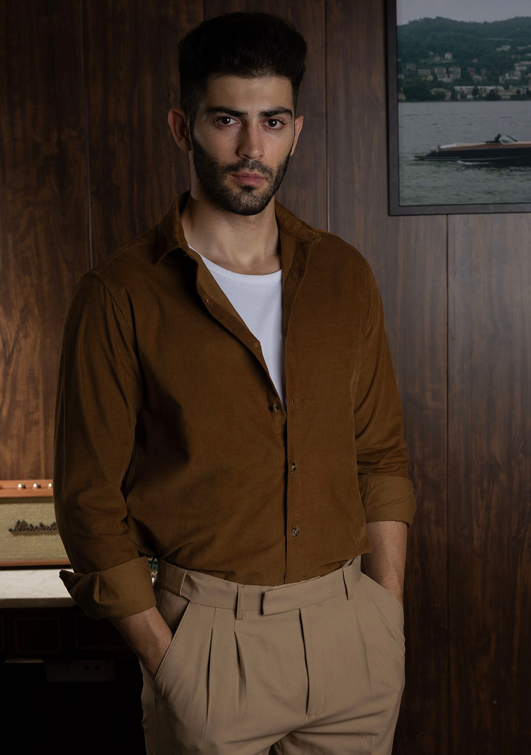 Corduroy Shirt in Chocolate Malt