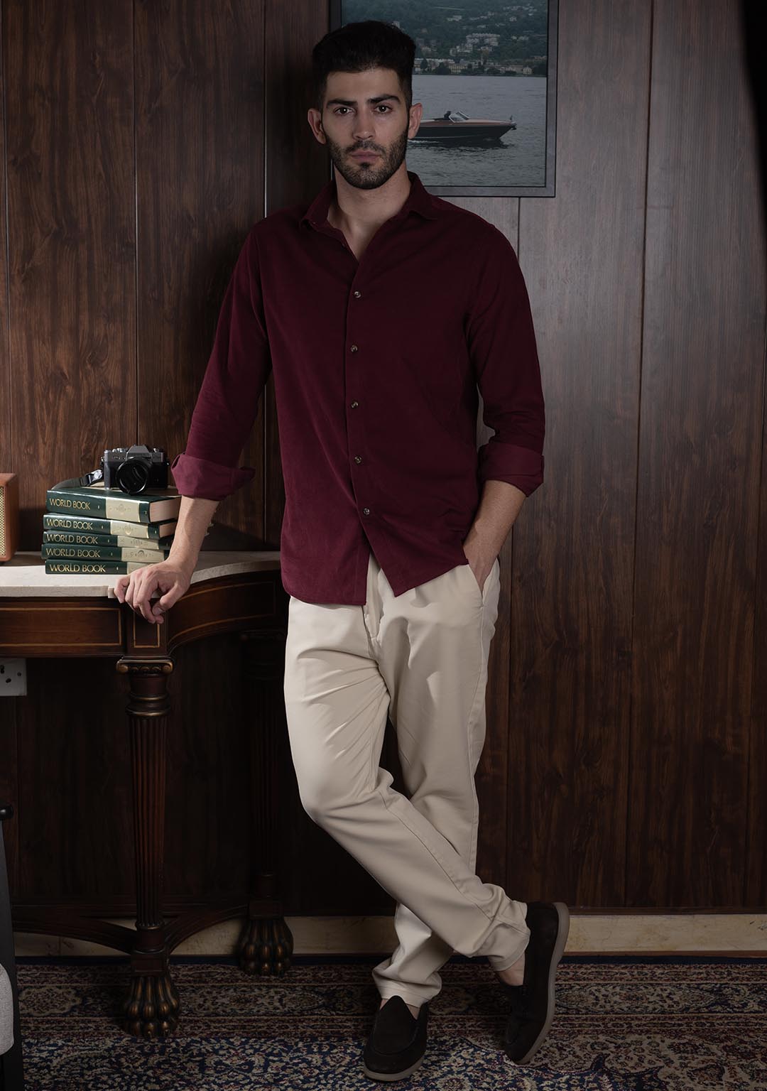 Corduroy Shirt in Merlot