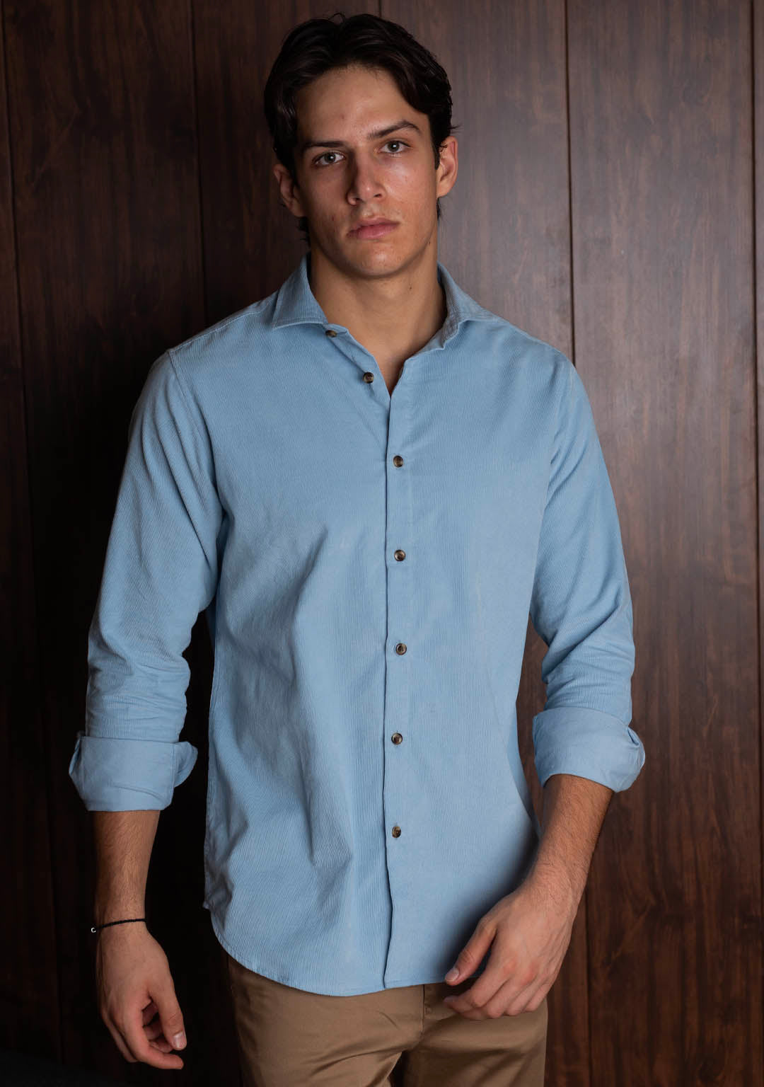 Corduroy Shirt in Powder Blue