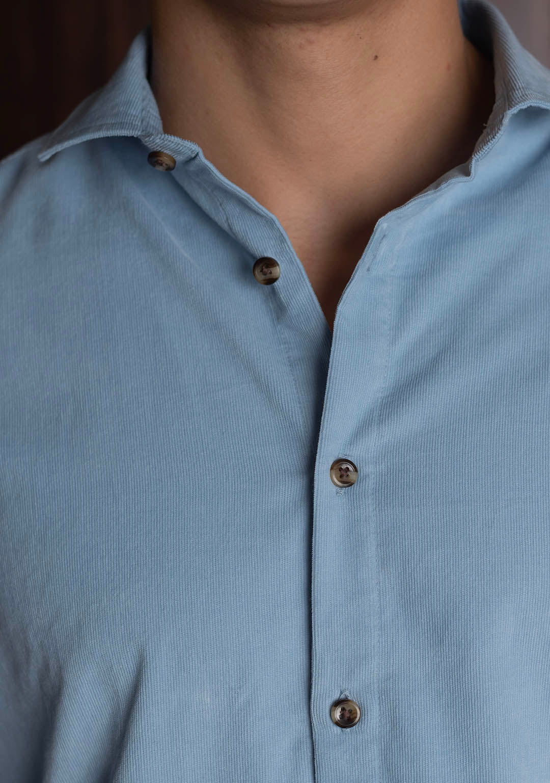Corduroy Shirt in Powder Blue