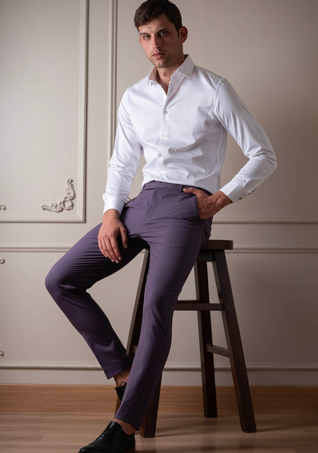 Arctic Dust Colour Formal Trousers for Men - Elite Trouser by