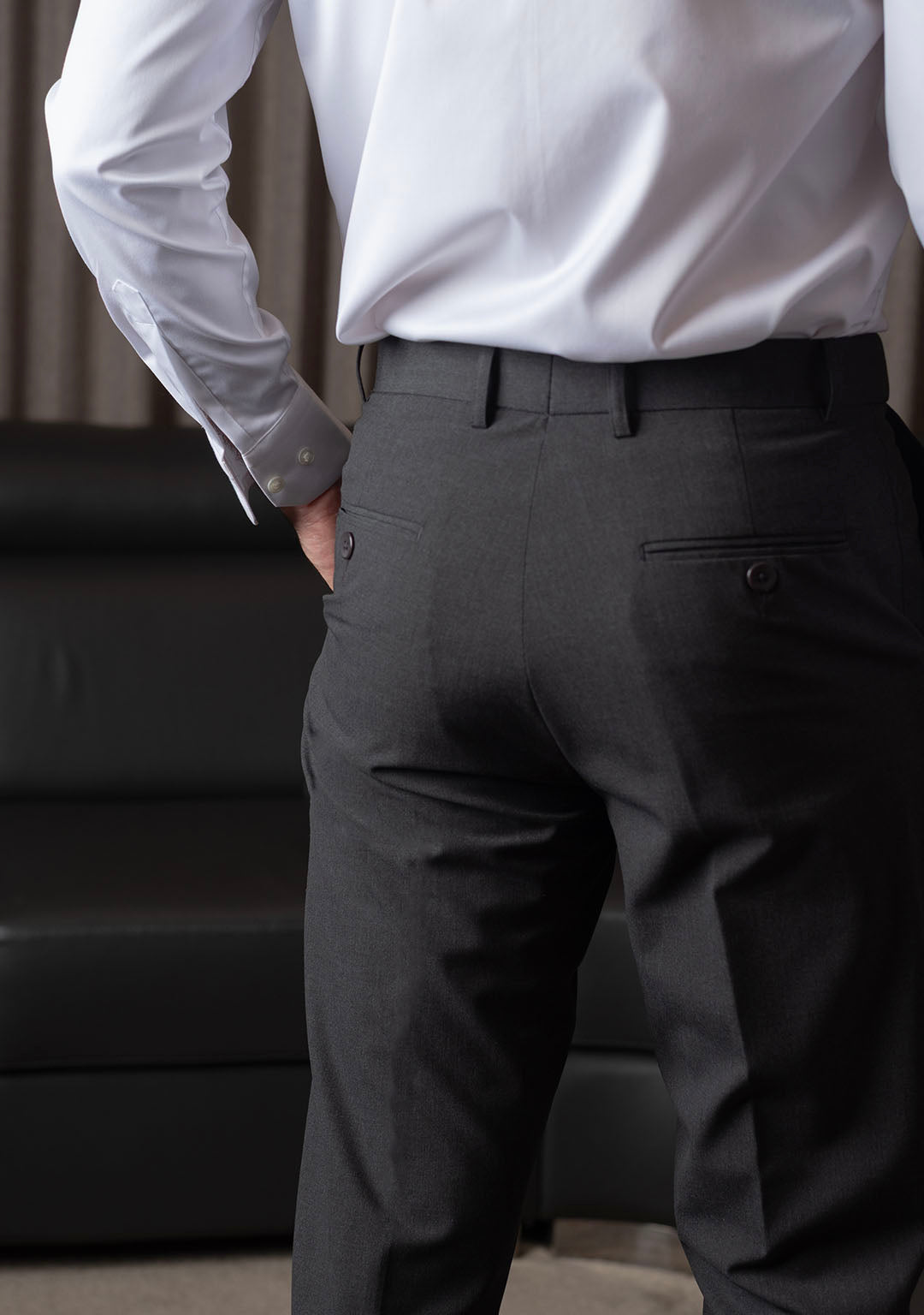 Elite Pleated Trouser in Grey Magnet