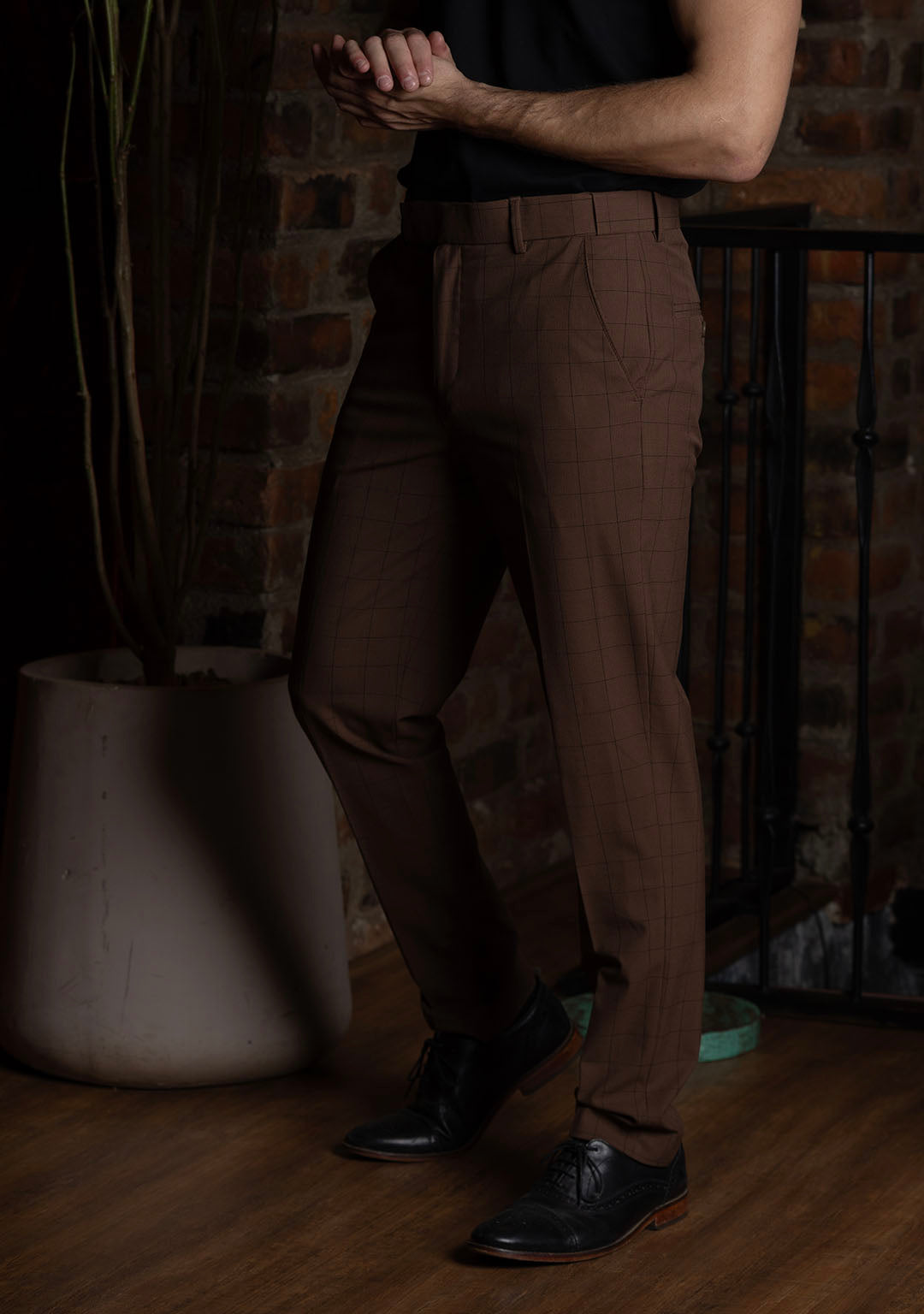 Elite Trousers in Classic Brown Checks