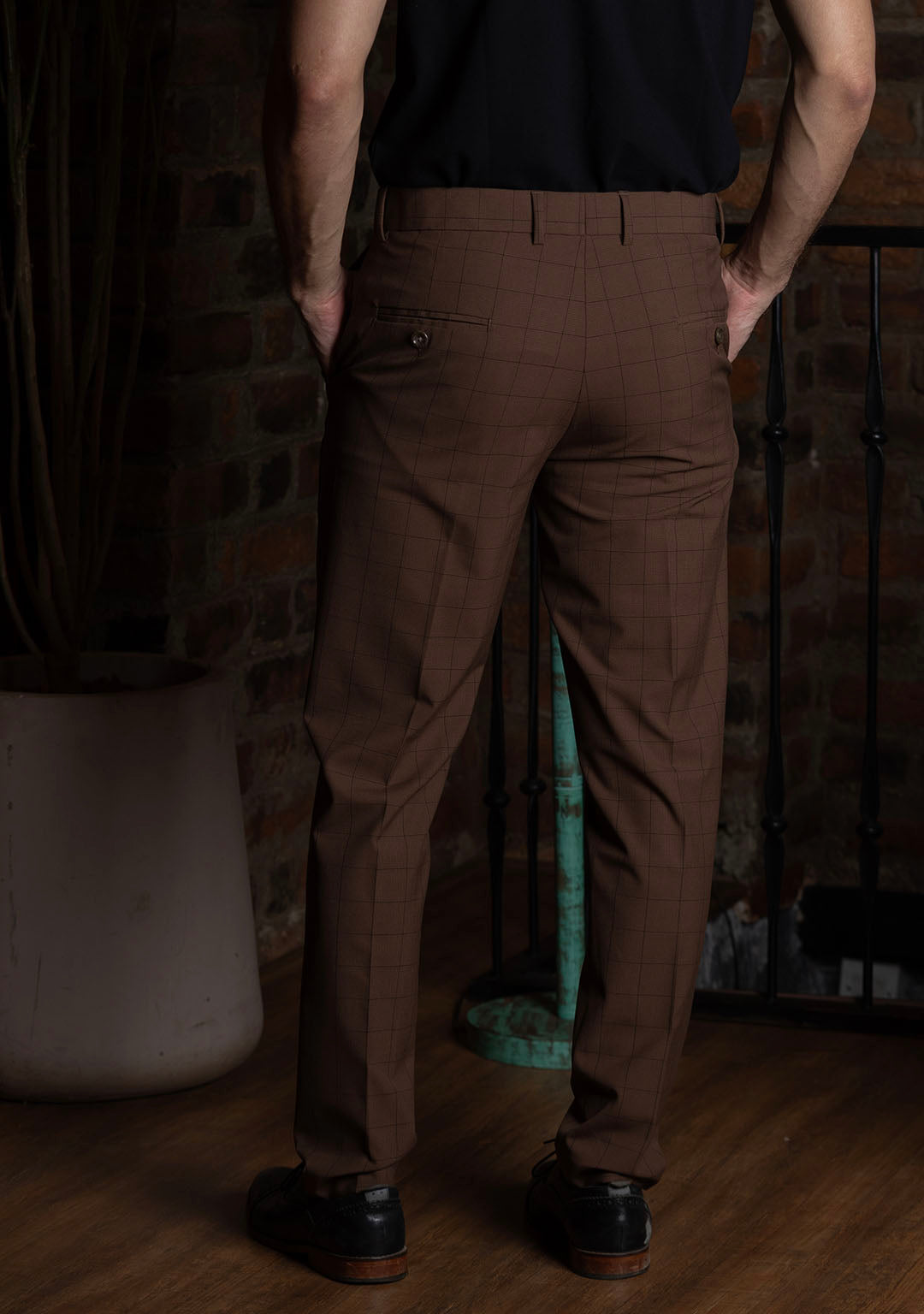 Elite Trousers in Classic Brown Checks