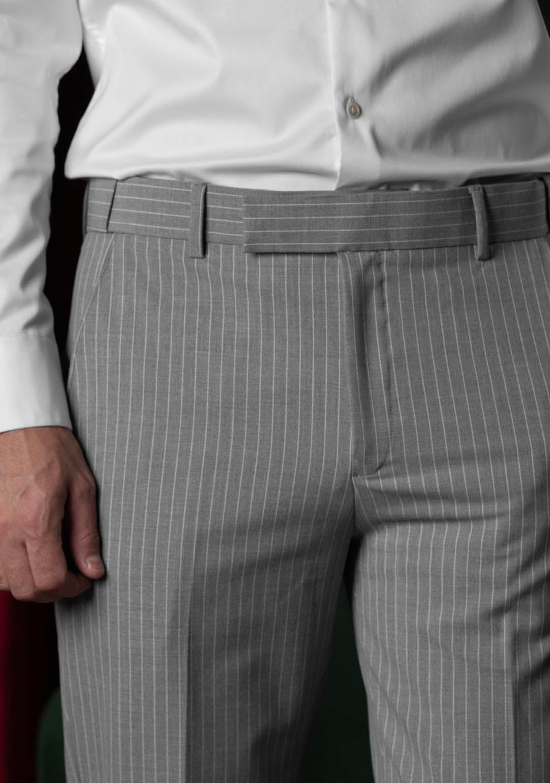 Elite Trousers in Grey Stripes
