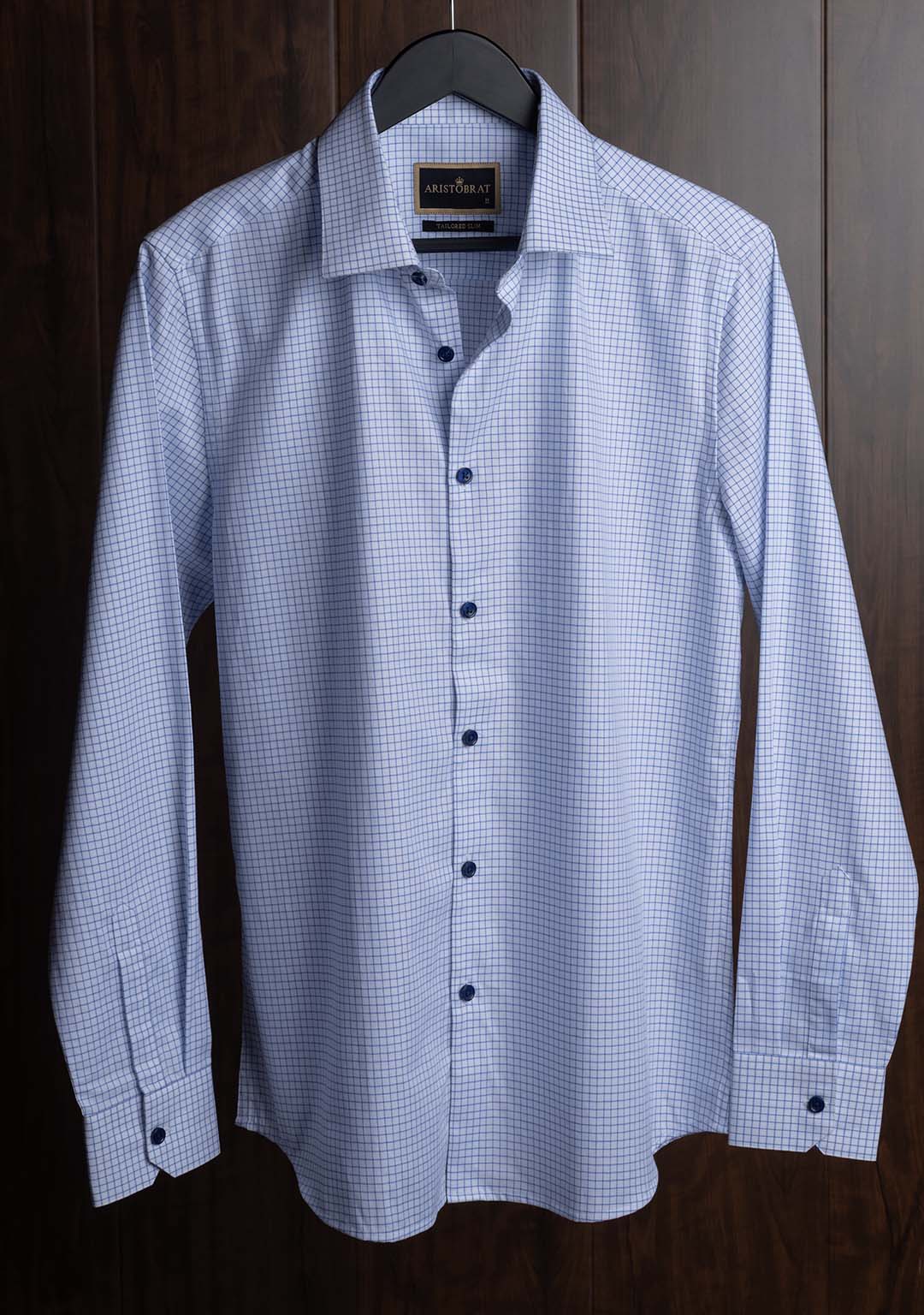 Pearl White in Blue Checks