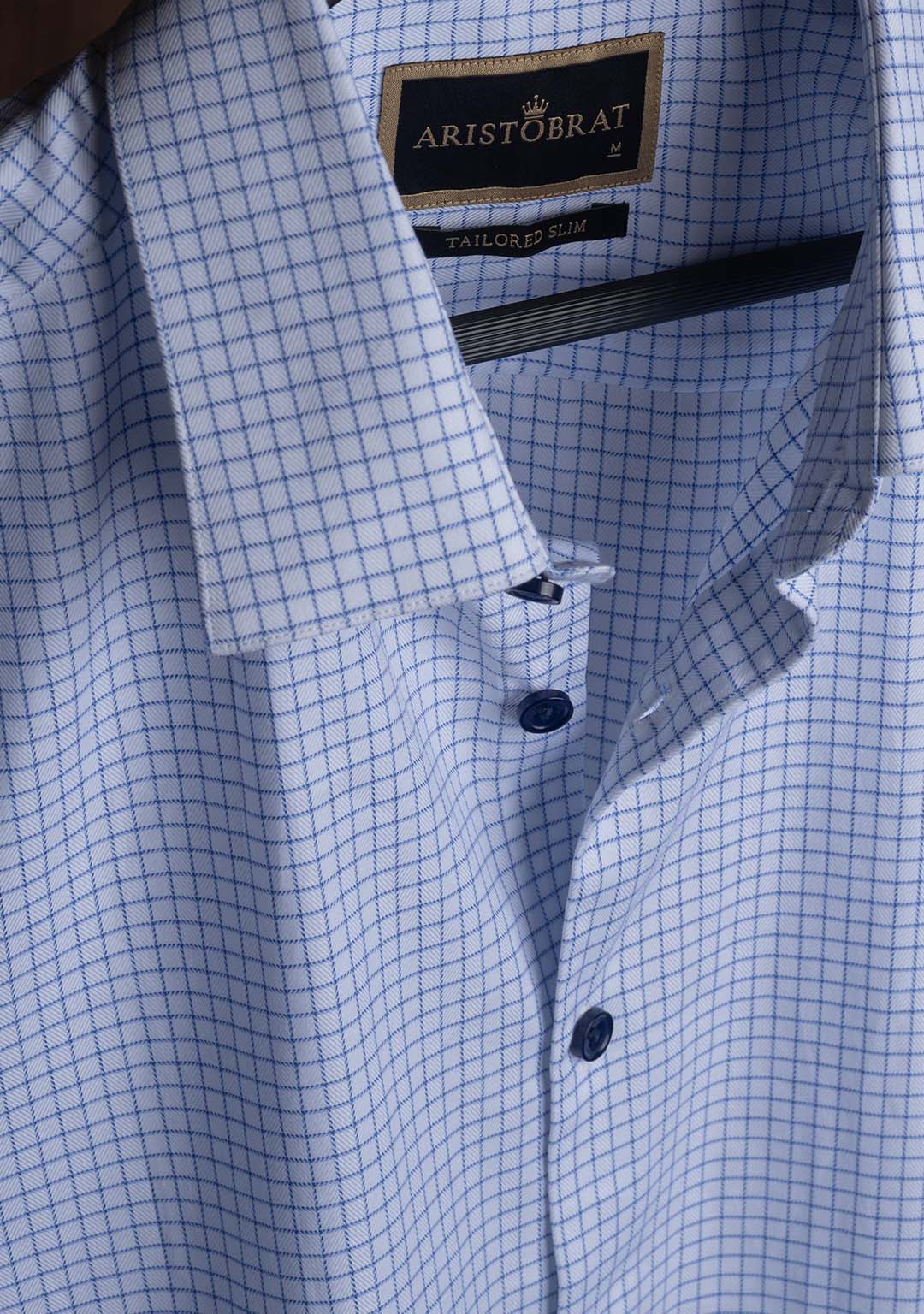 Pearl White in Blue Checks