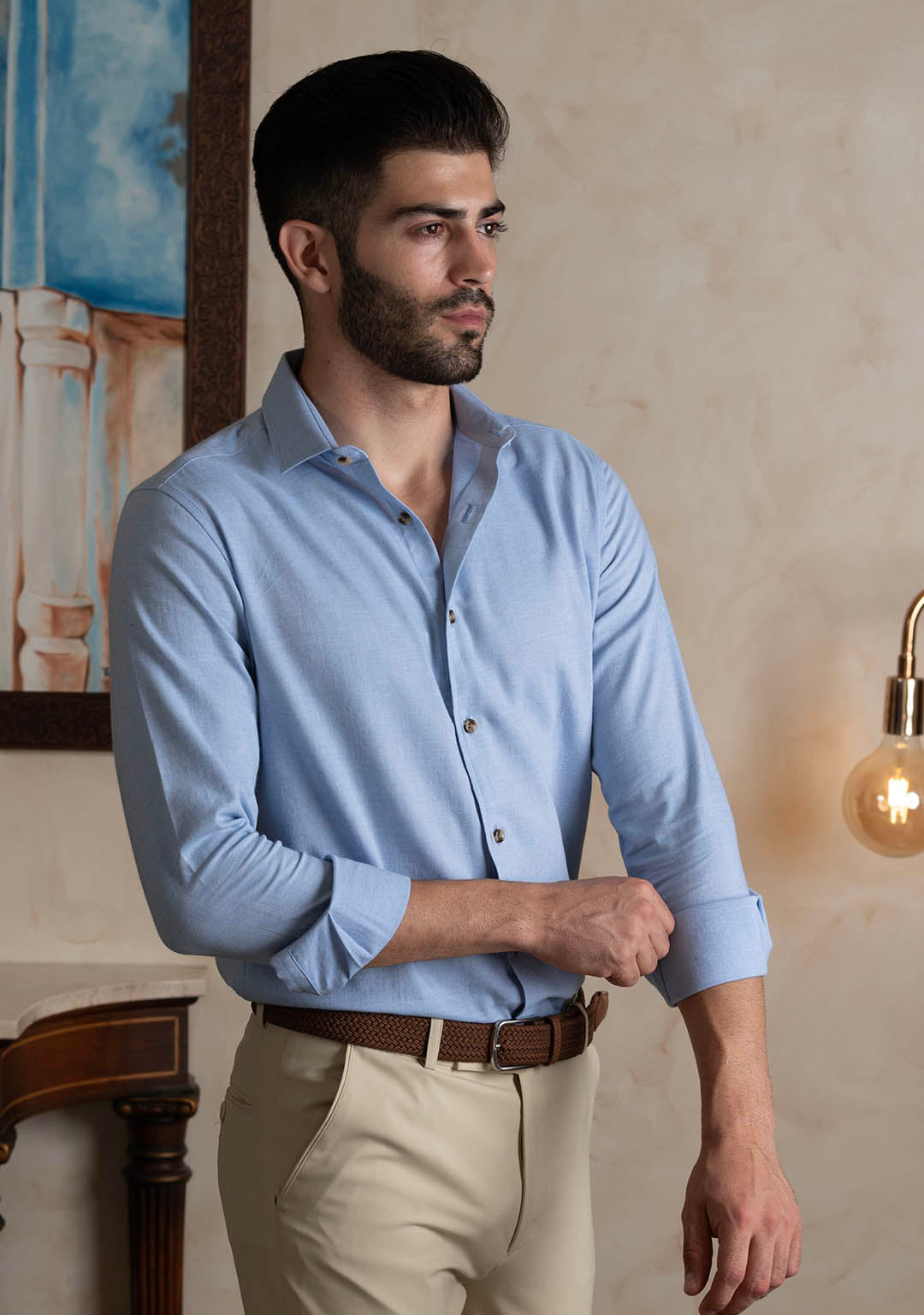 Classic Flannel in Powder Blue