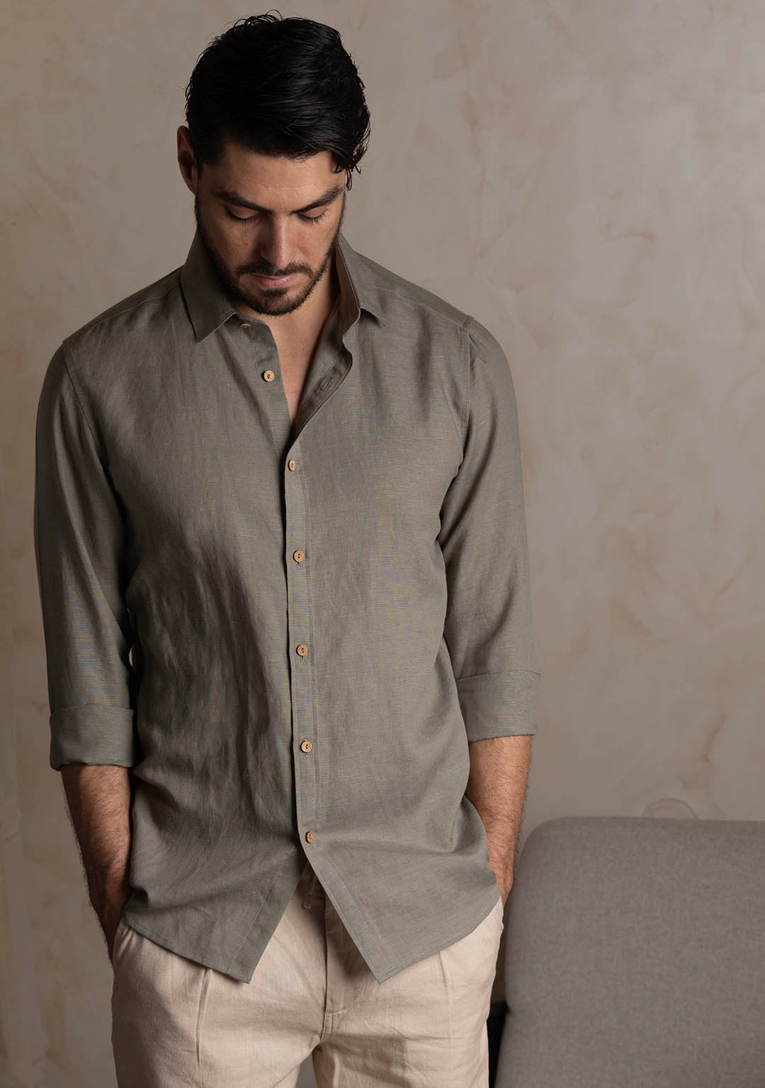 Hemp Shirt in Sage Green