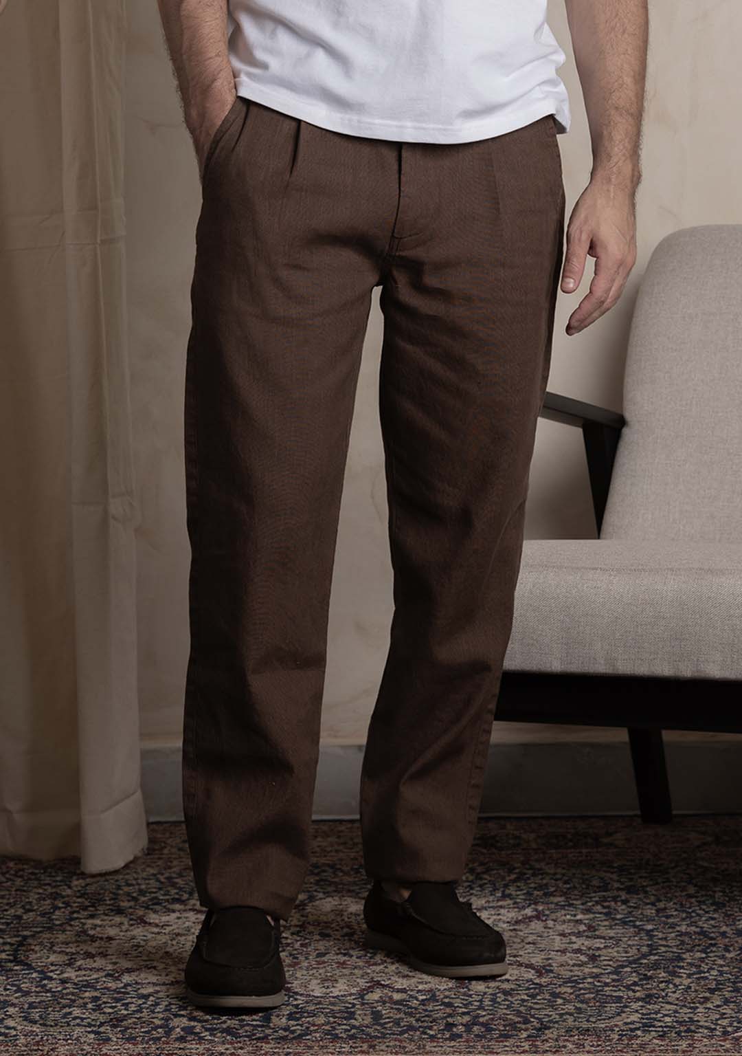 Hemp Trousers in Bitter Chocolate