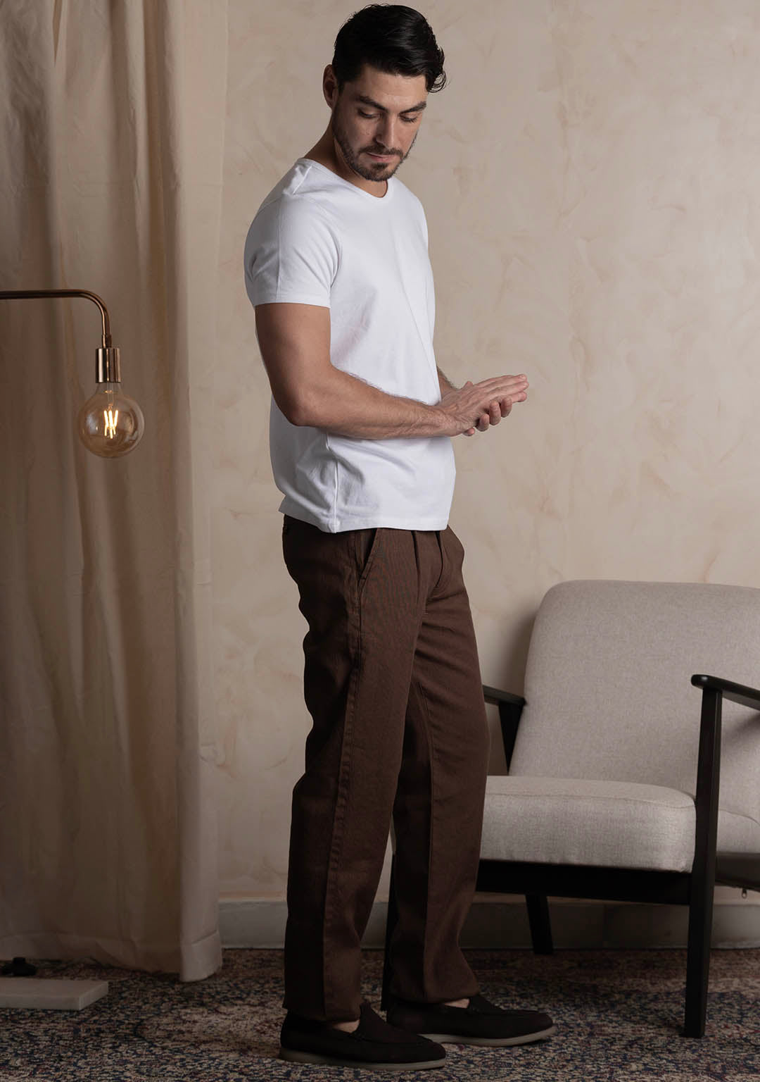 Hemp Trousers in Bitter Chocolate