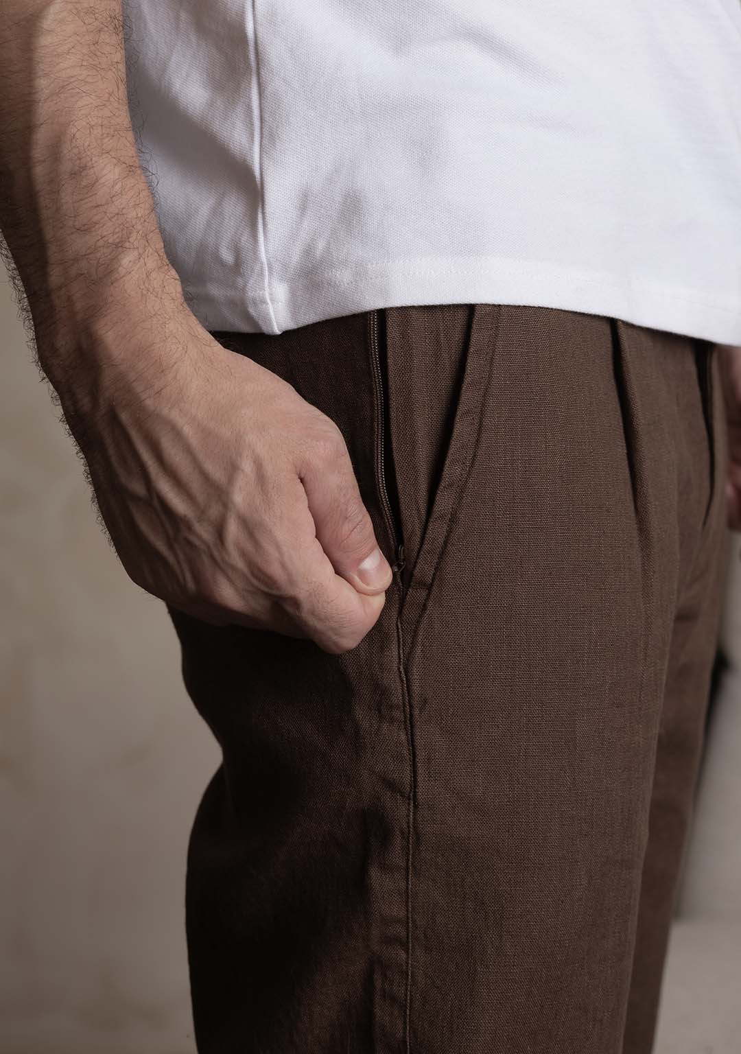 Hemp Trousers in Bitter Chocolate
