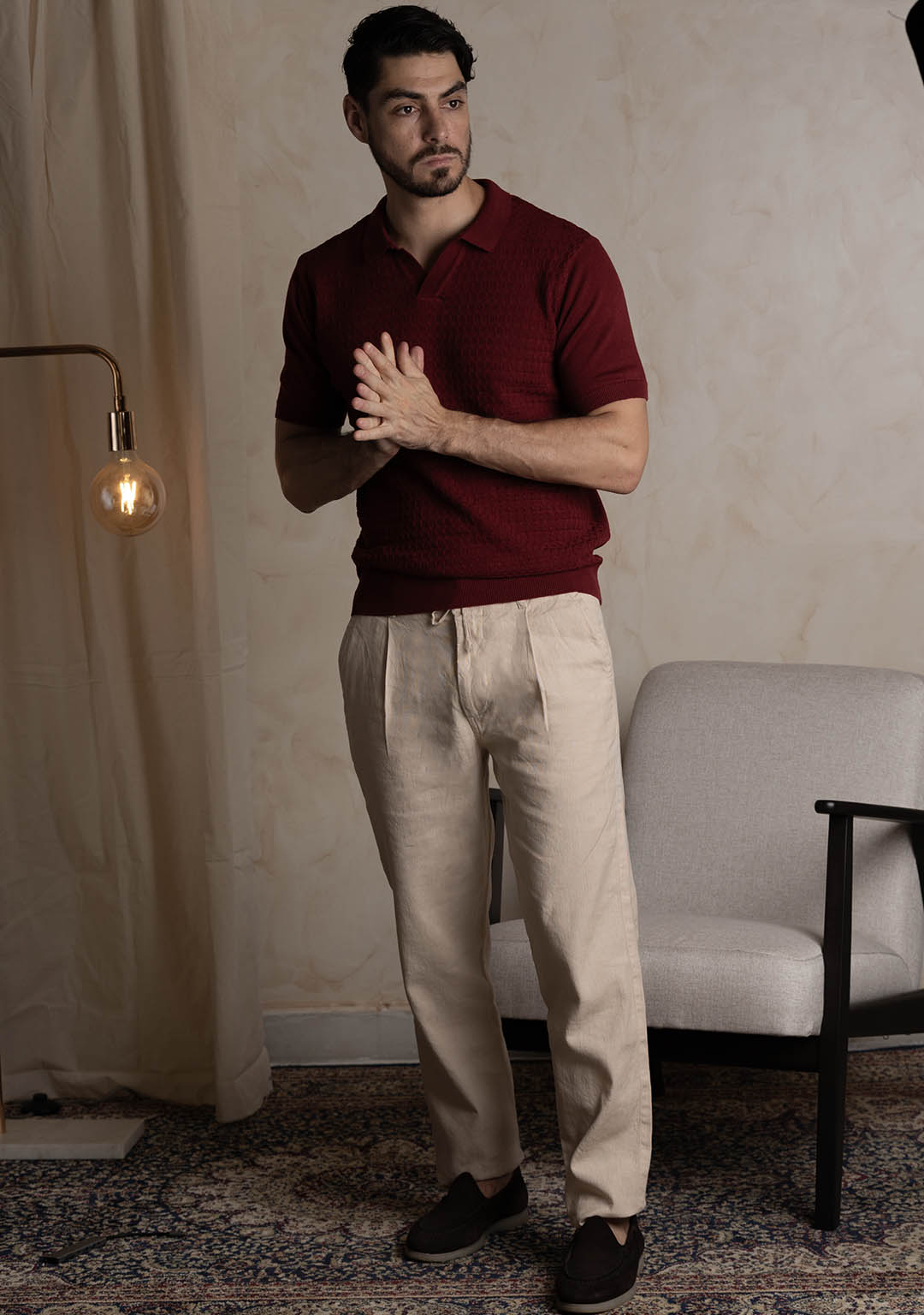 Hemp Trousers in Butter Cream