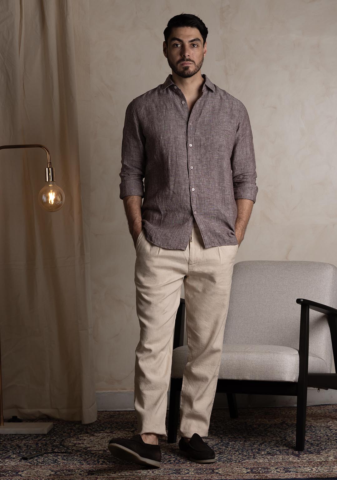 Hemp Trousers in Butter Cream