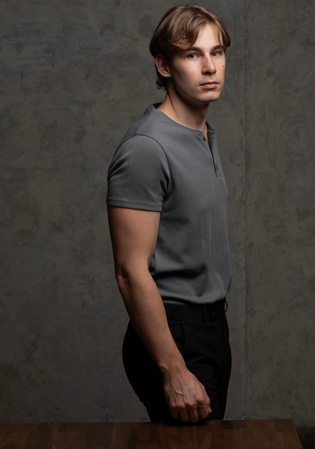 Henley in Neutral Grey