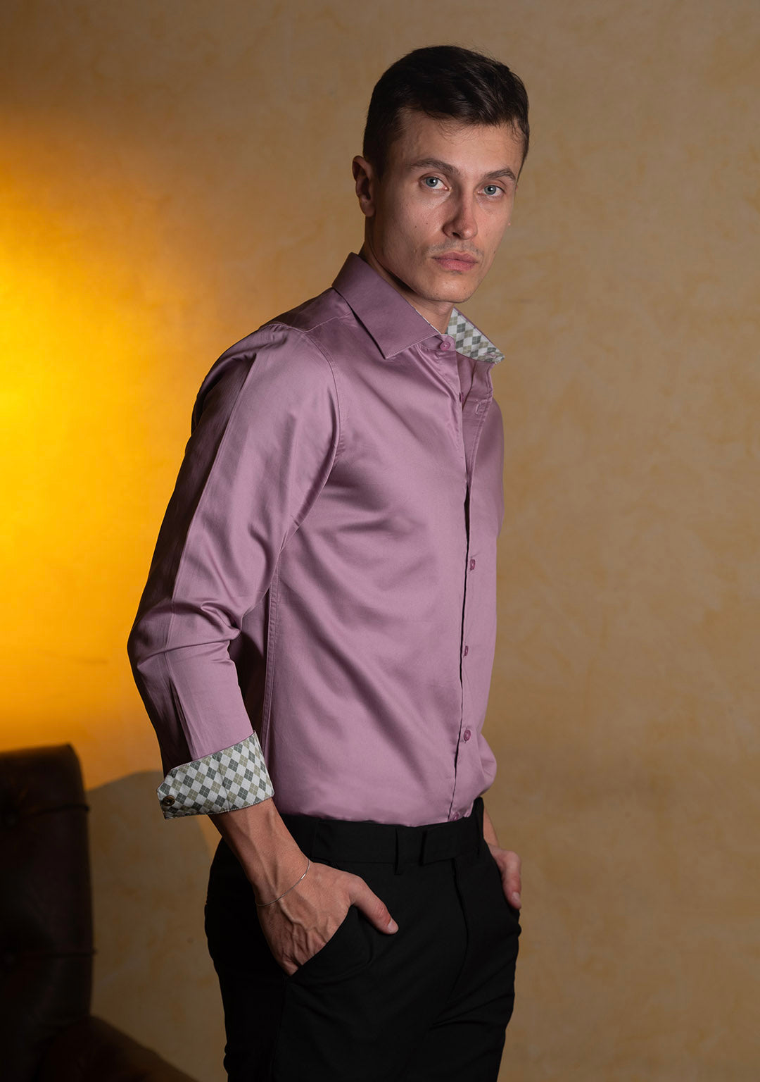 Mauve with Argyle