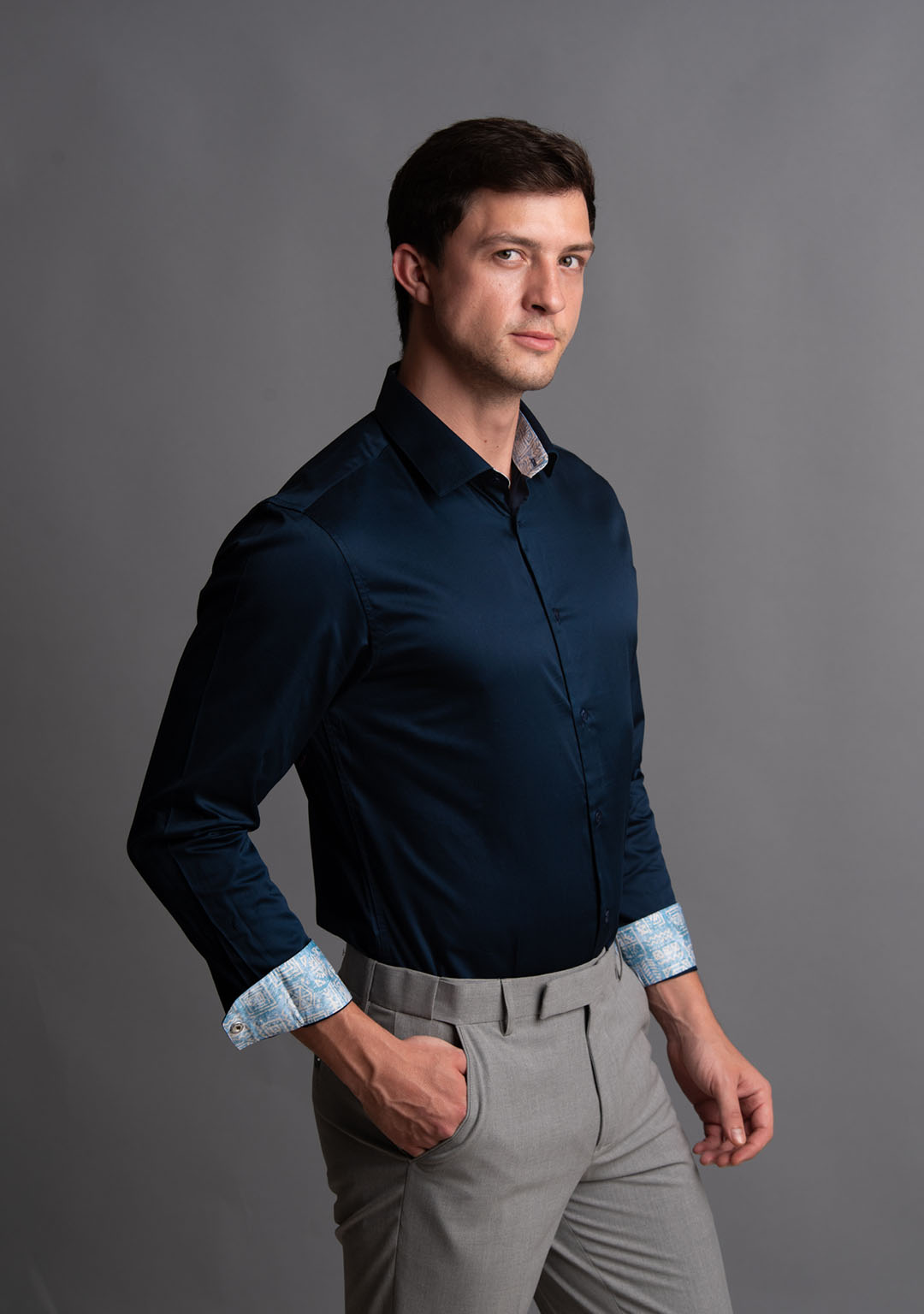Dark Navy with Aztec Print