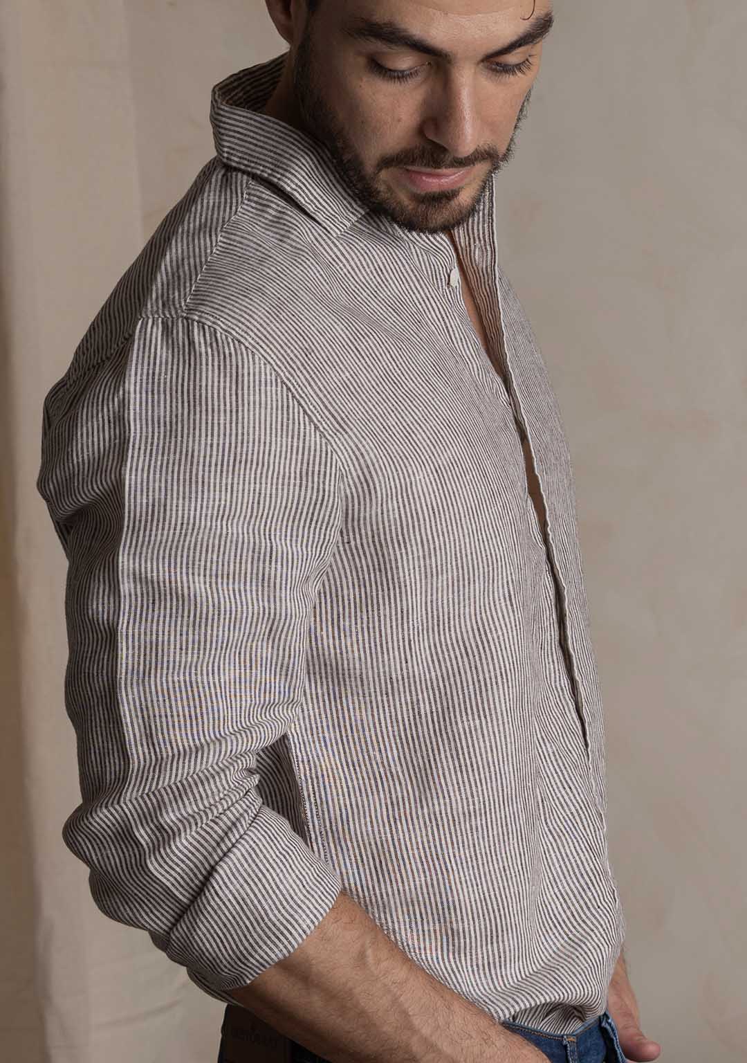 Linen Shirt in Classic Stripes