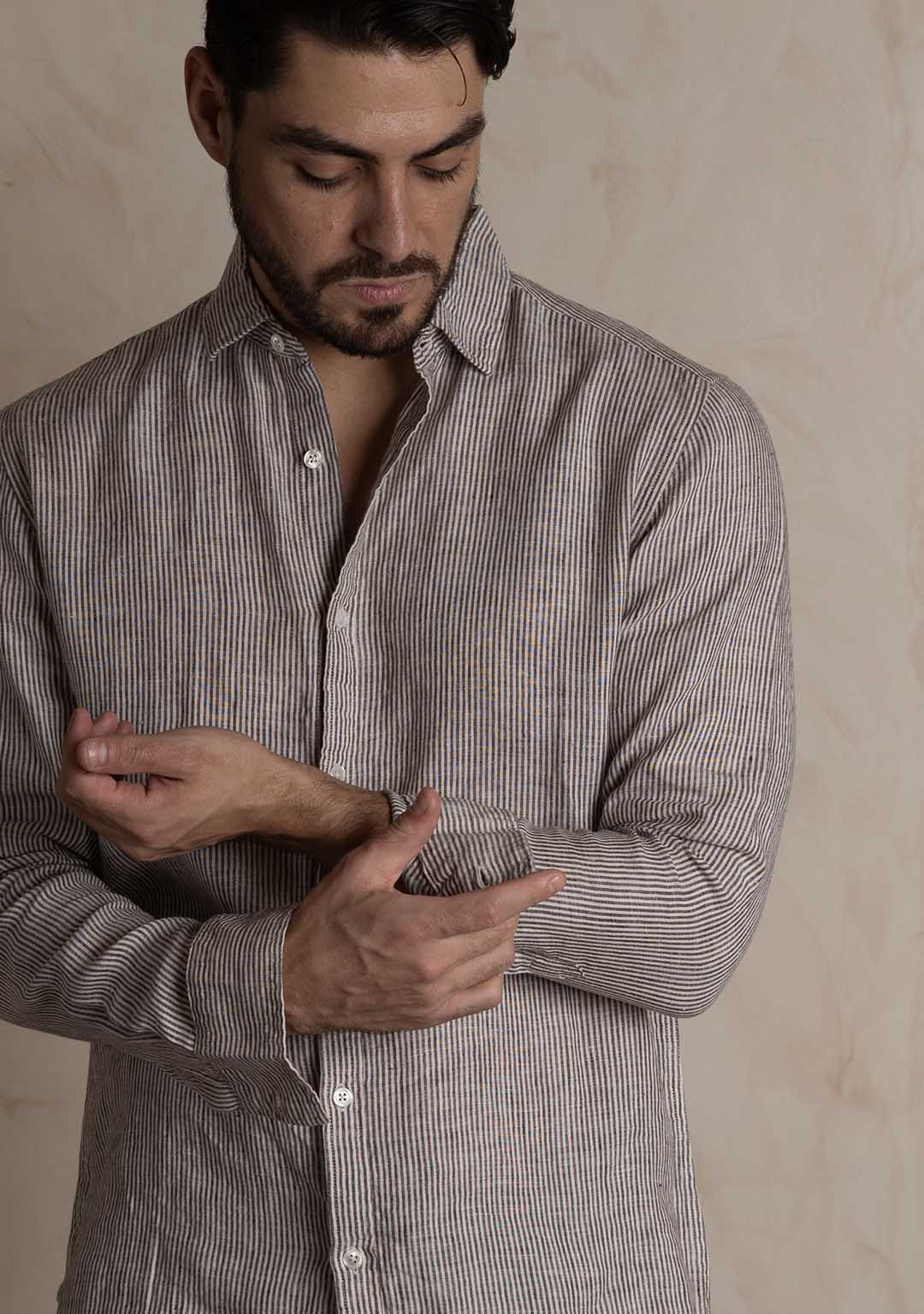 Linen Shirt in Classic Stripes