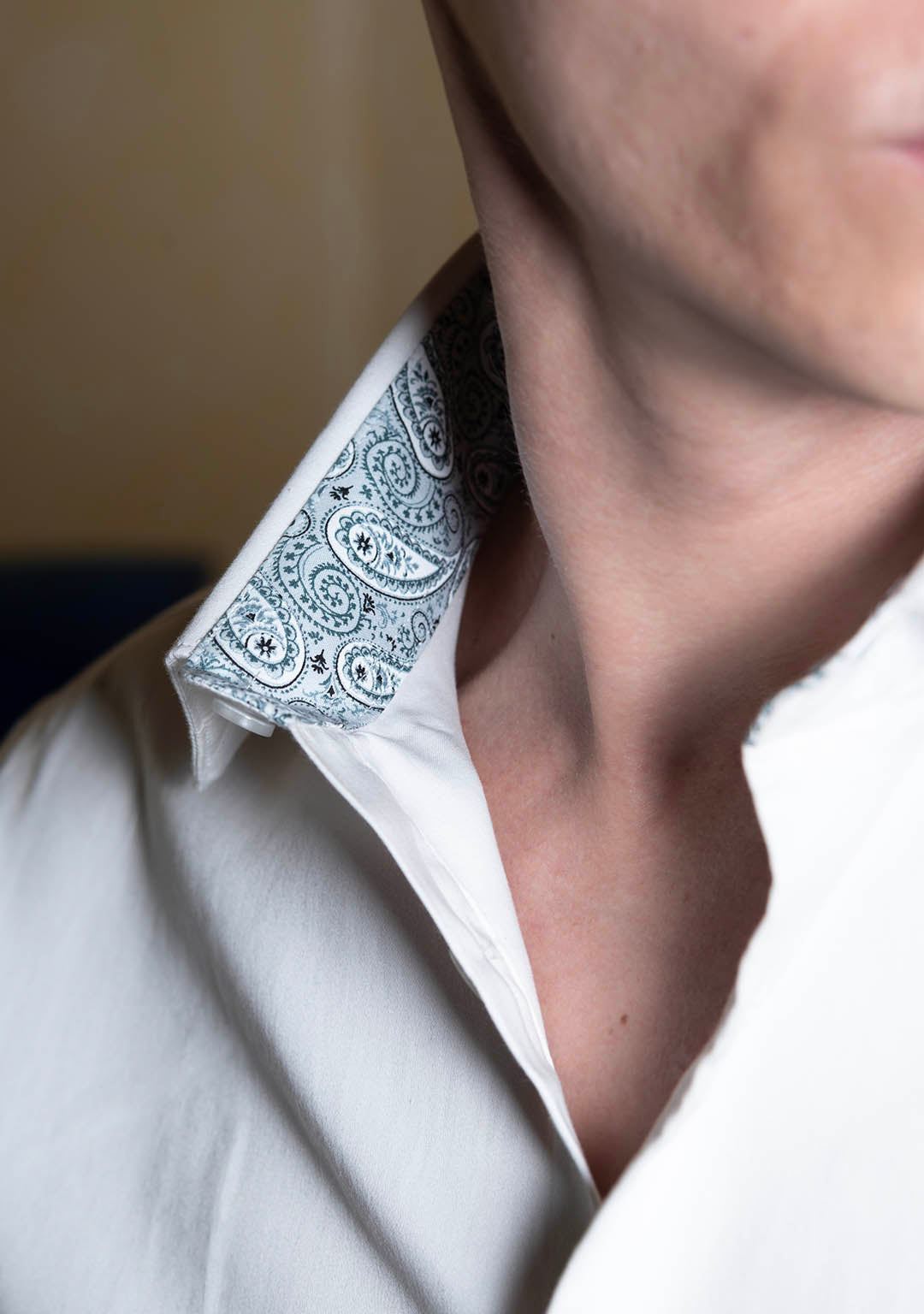 White with Paisley Detail