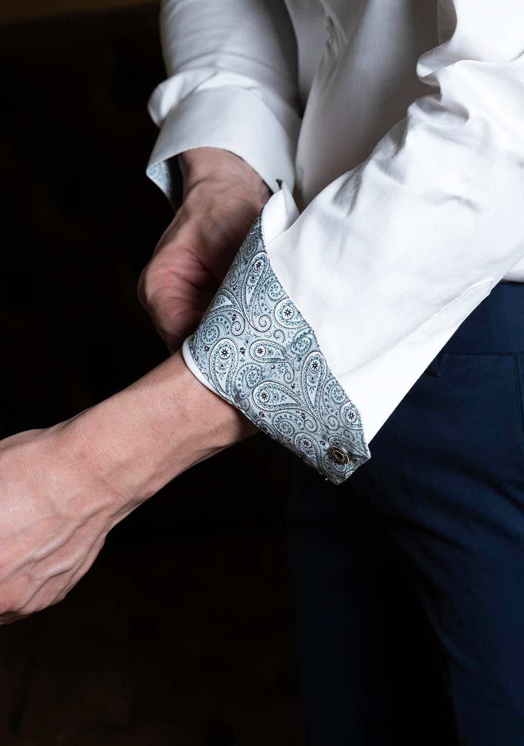 White with Paisley Detail