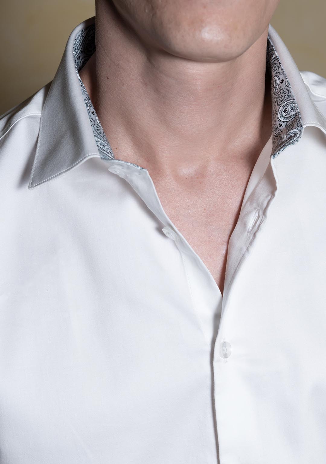 White with Paisley Detail