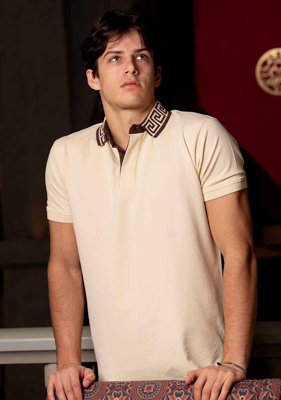 The Luxury Polo in Ecru Meander