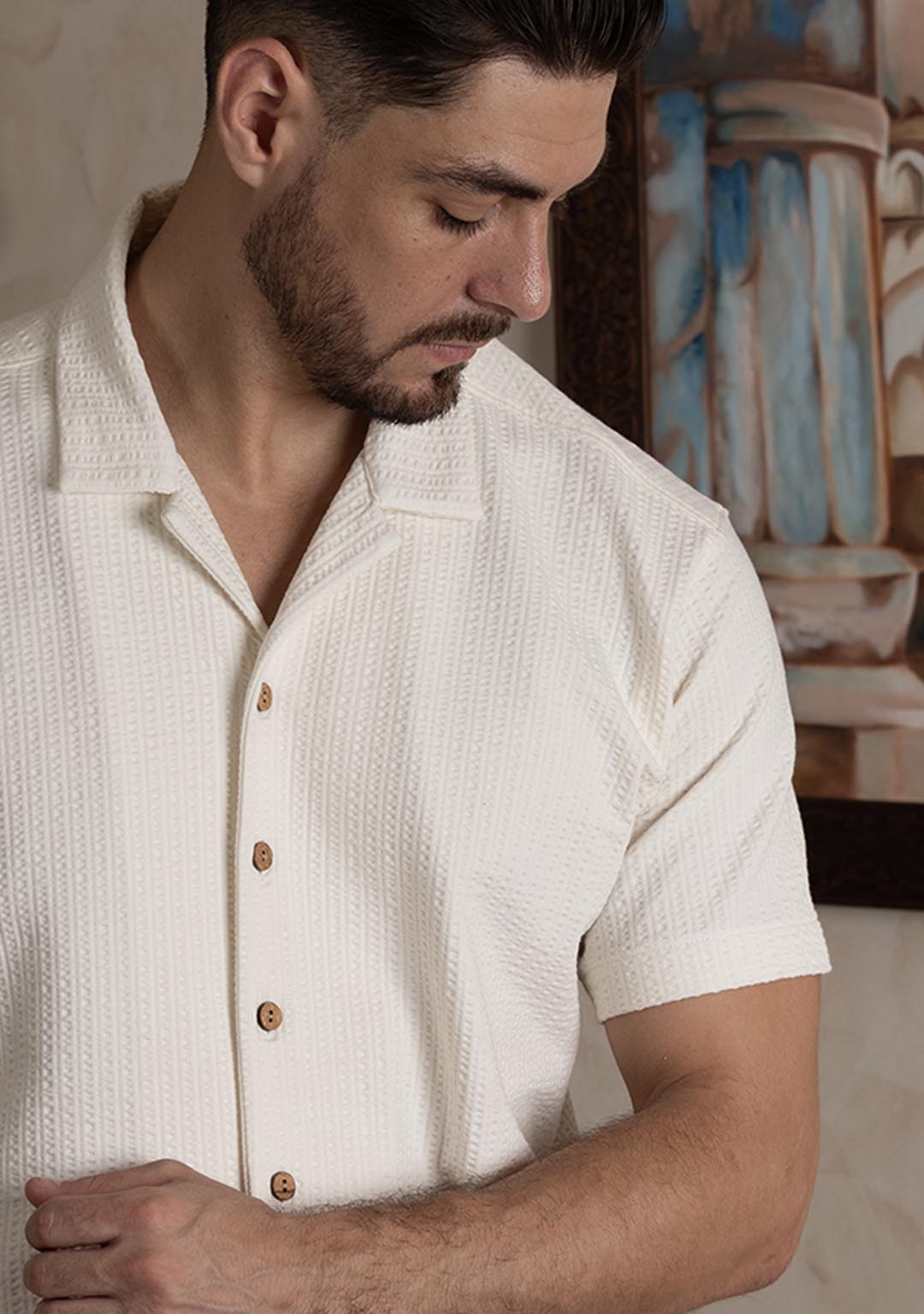 Nimbus Cuban Shirt in Ecru