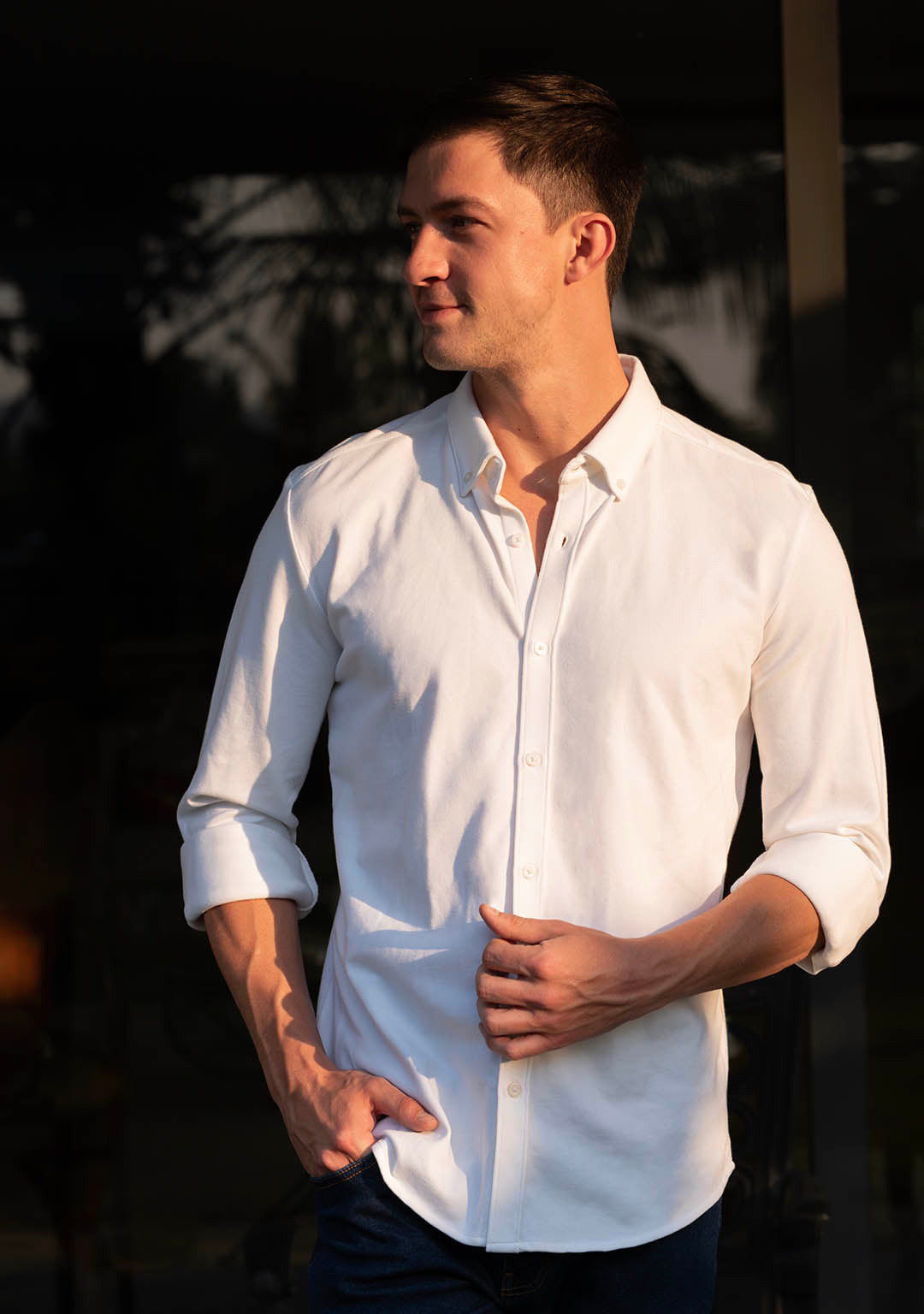 Piqué Shirt in White