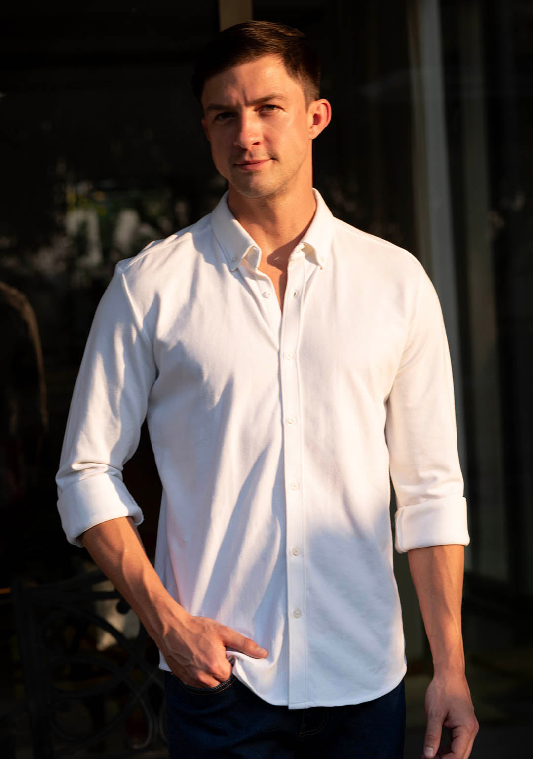 Piqué Shirt in White