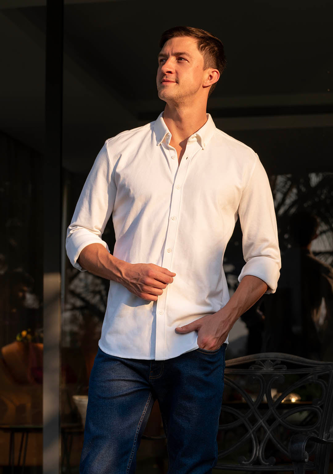 Piqué Shirt in White