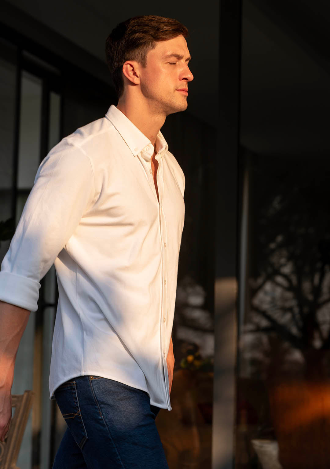 Piqué Shirt in White