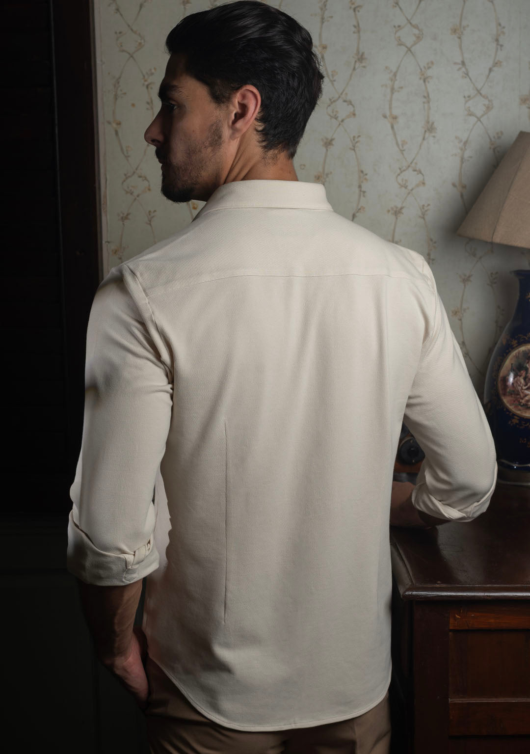 Piqué Shirt in Almond Milk