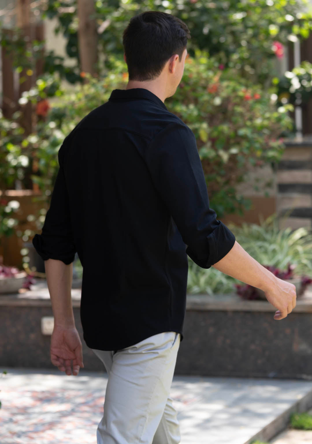 Piqué Shirt in Black