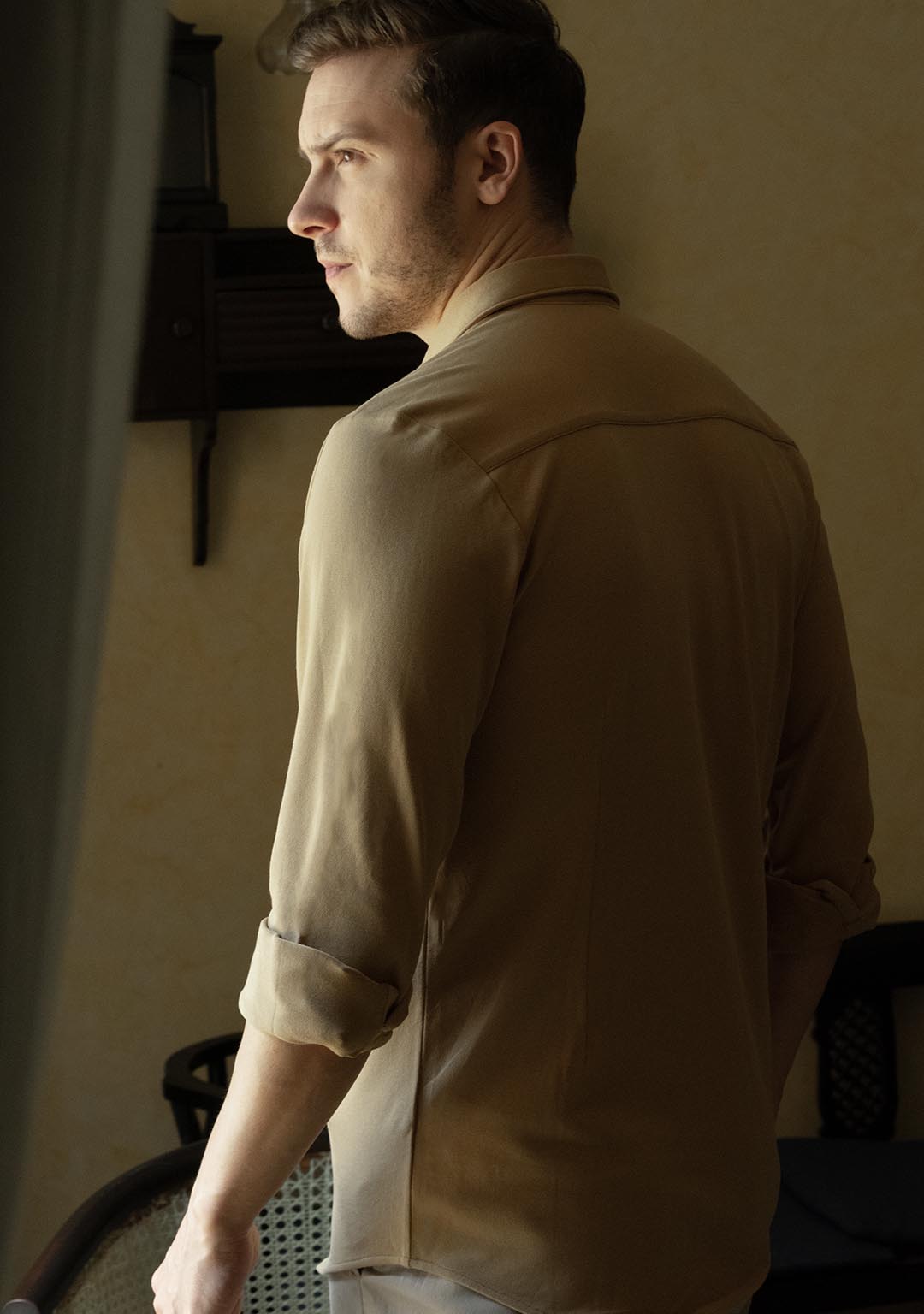 Piqué Shirt in Camel