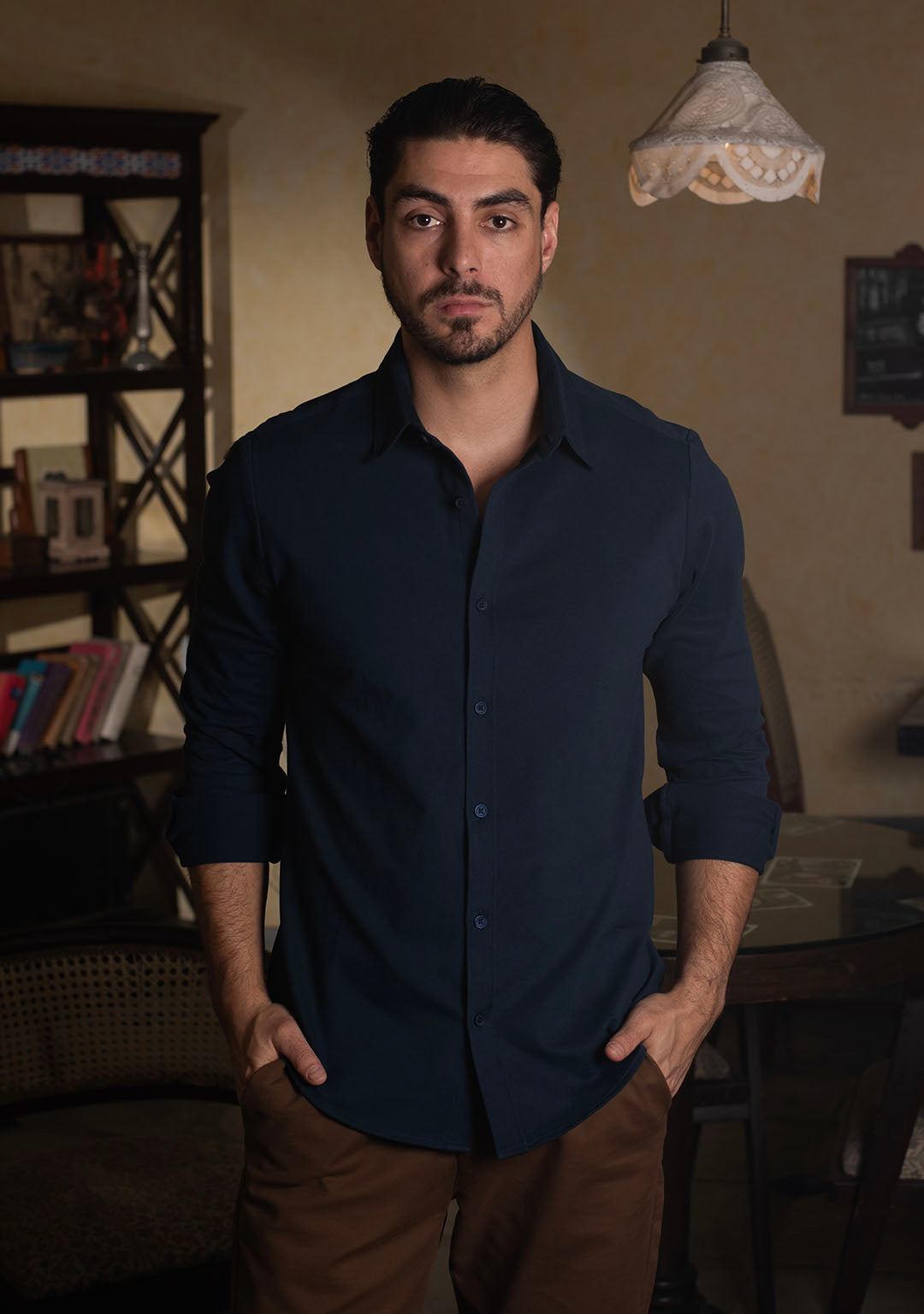 Piqué Shirt in Déja Vu Blue