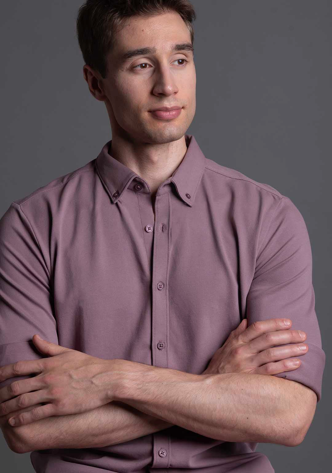 Piqué Shirt in Light Grape