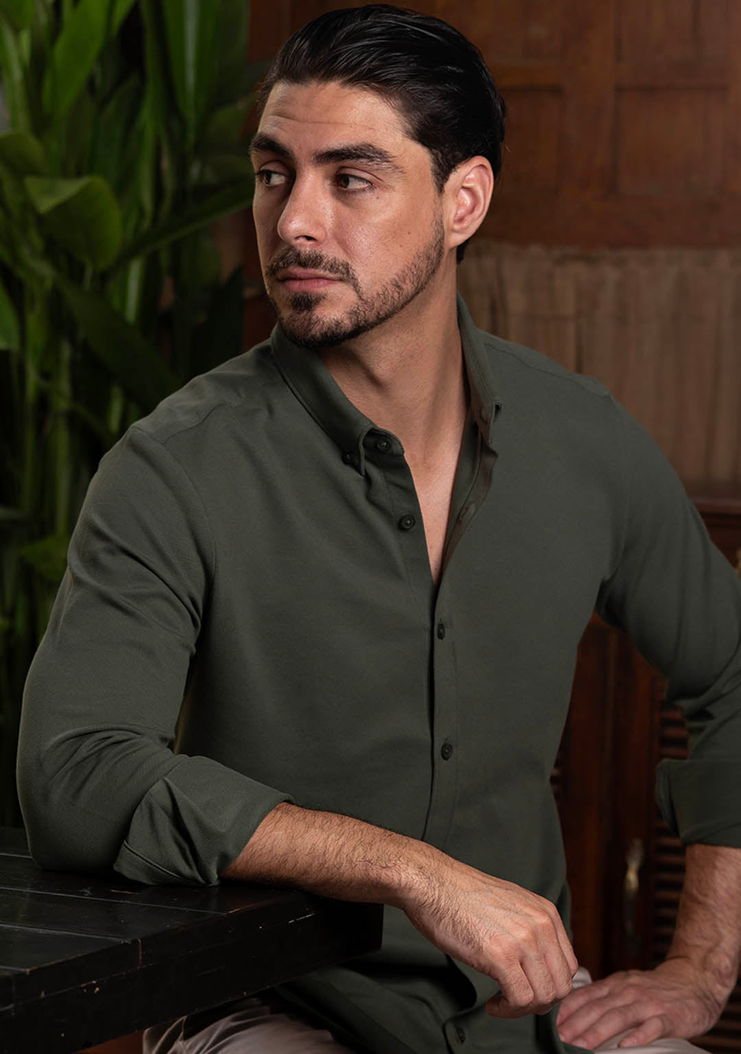 Piqué Shirt in Martini Olive