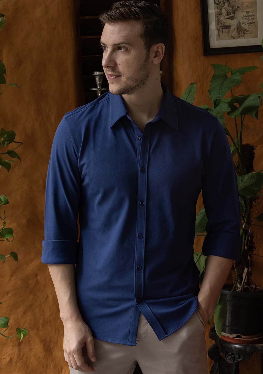 Piqué Shirt in Mazarine Blue