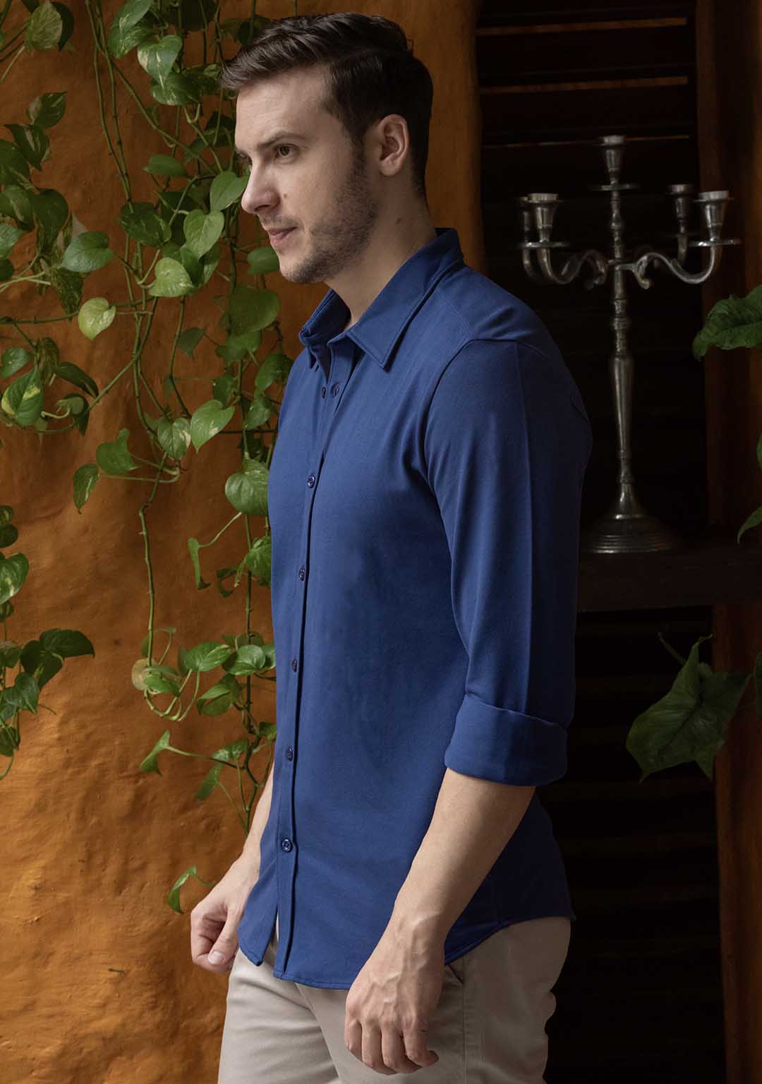 Piqué Shirt in Mazarine Blue
