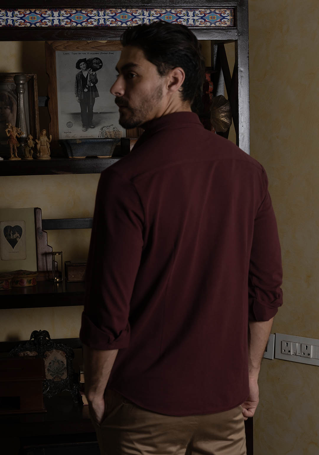 Piqué Shirt in Merlot