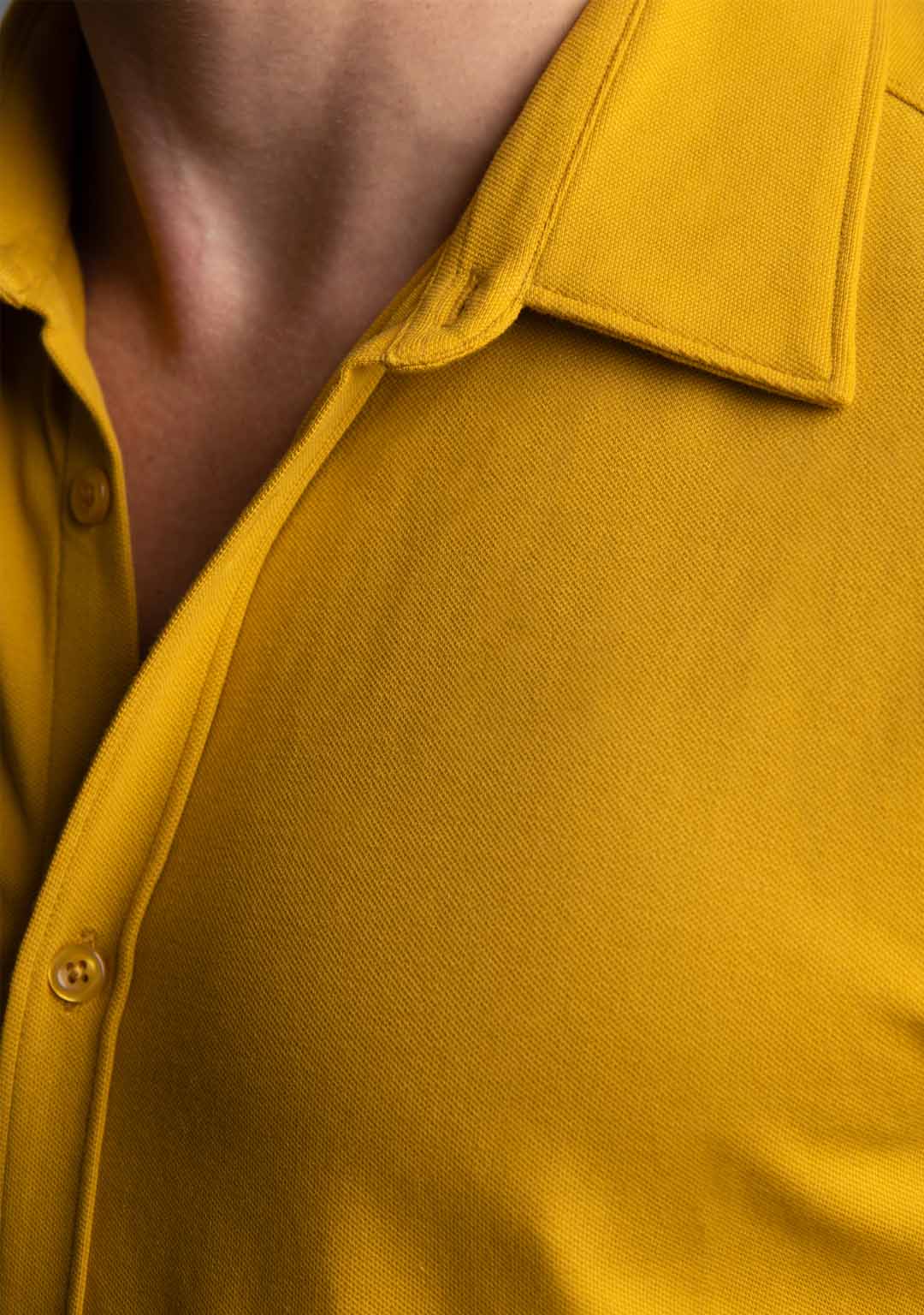 Piqué Shirt in Mustard